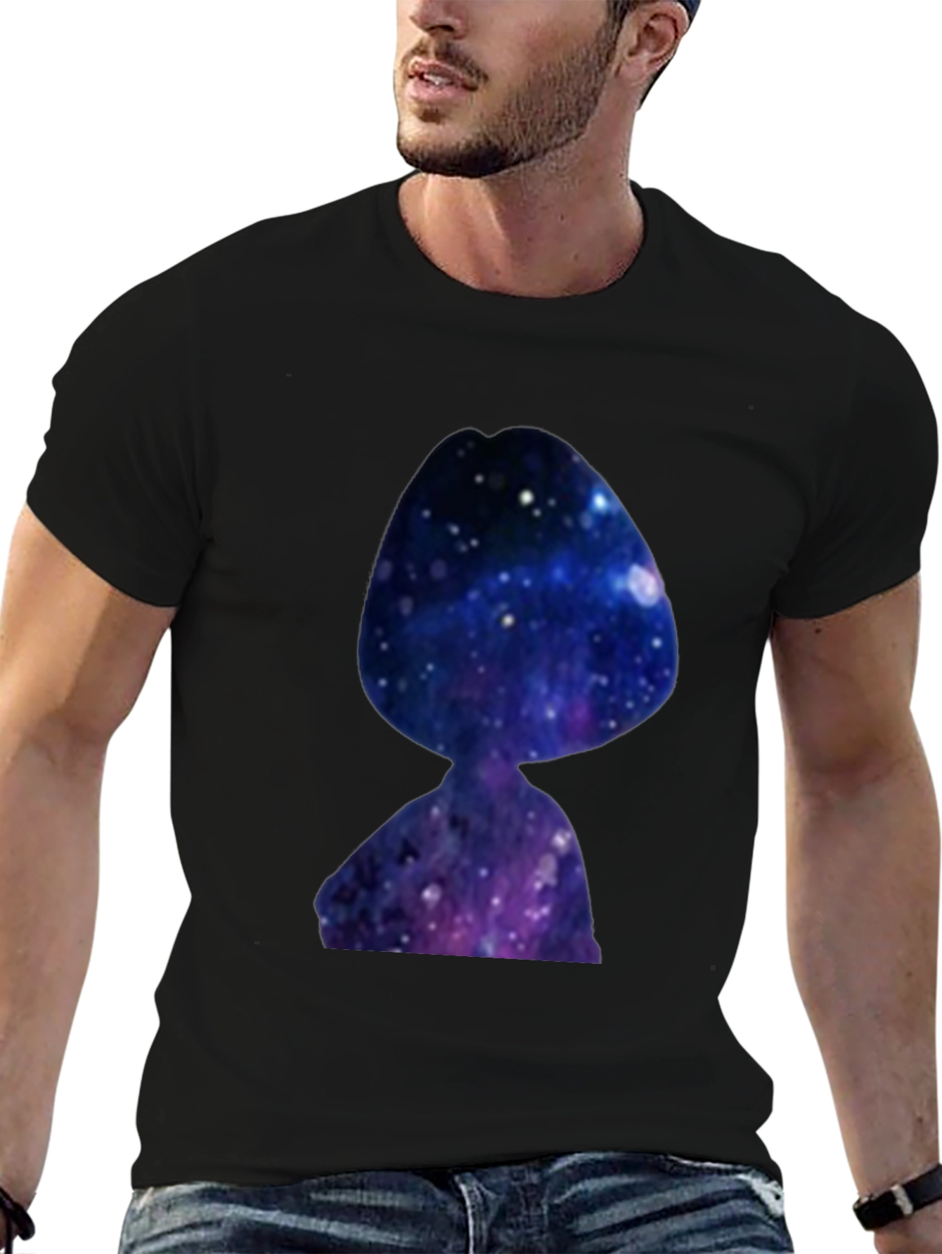 Galaxy Girl T-Shirt - Black Crew Neck Tee