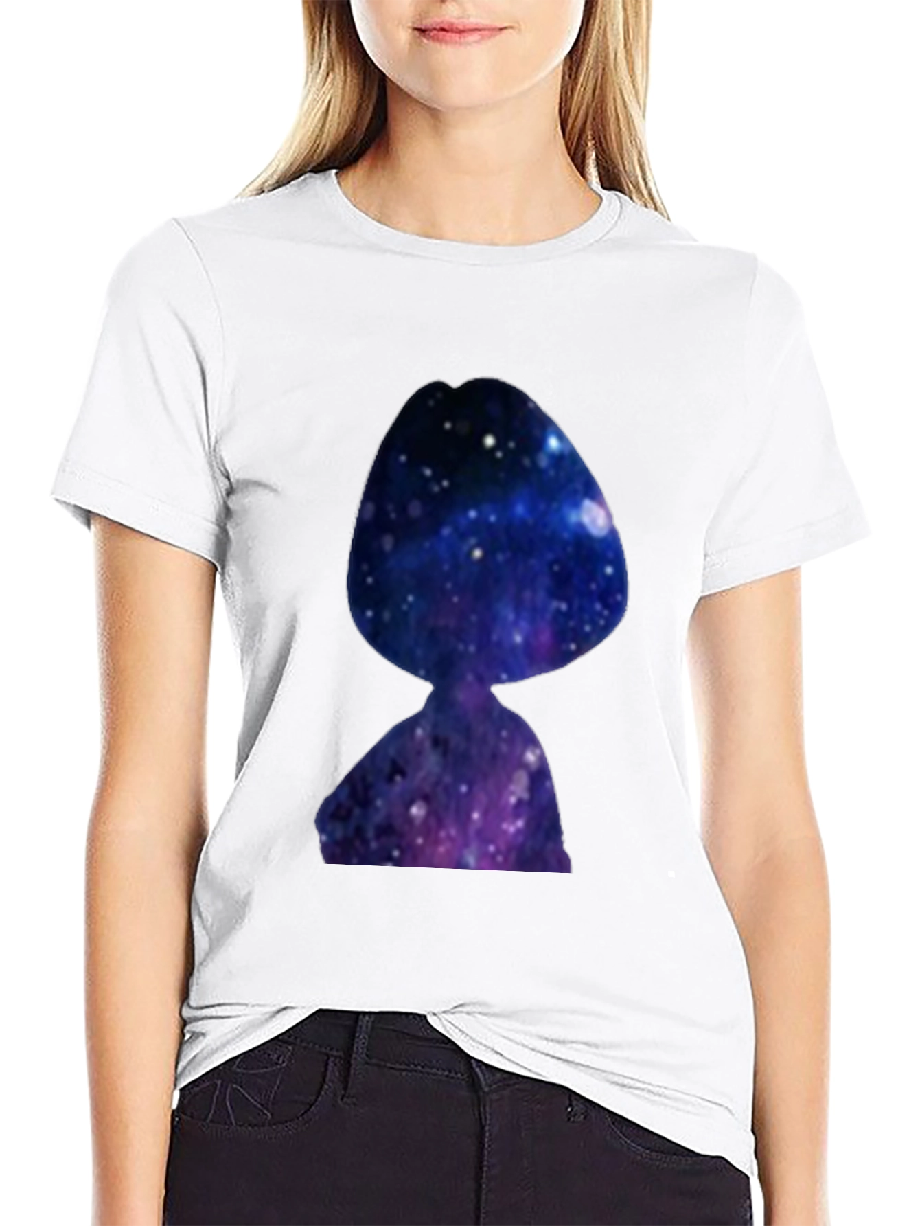 Galaxy Girl T-Shirt - Black Crew Neck Tee