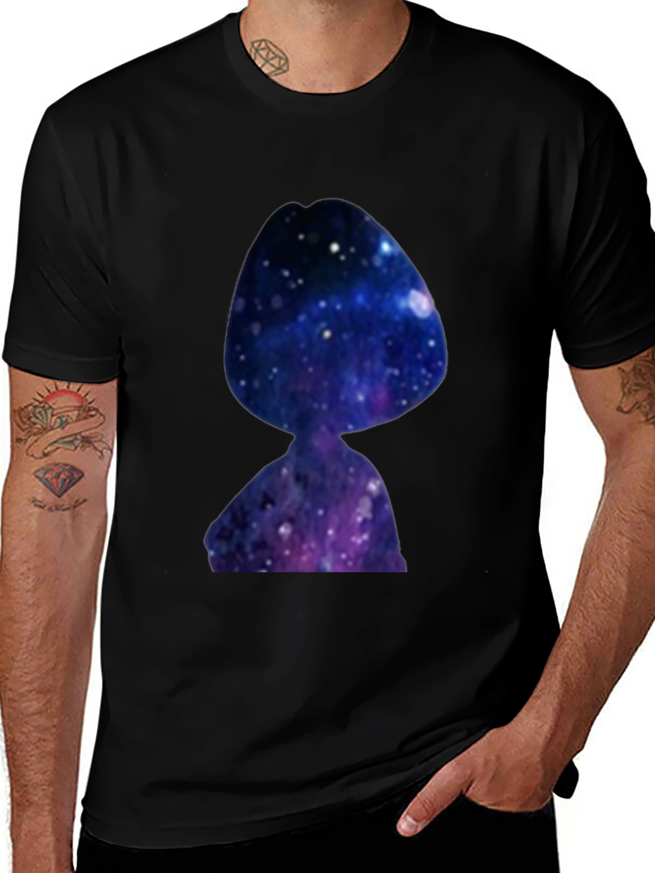 Galaxy Girl T-Shirt - Black Crew Neck Tee