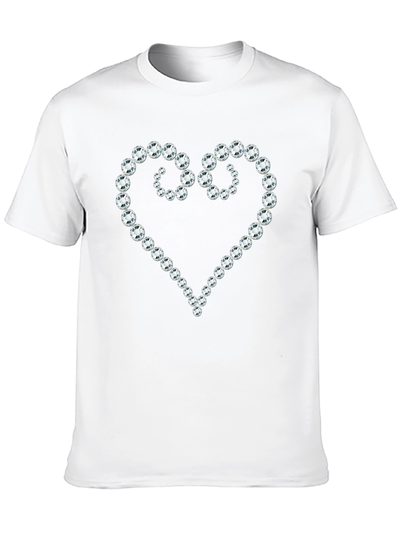 Diamond Heart Graphic Black T-Shirt