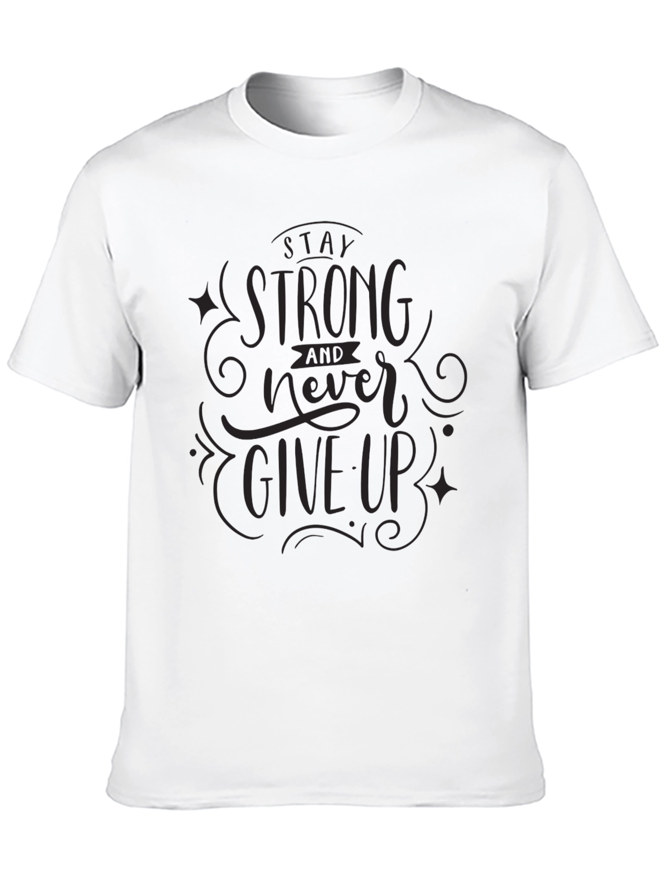 Stay Strong Graphic Tee - Inspirational Mens Black T-Shirt