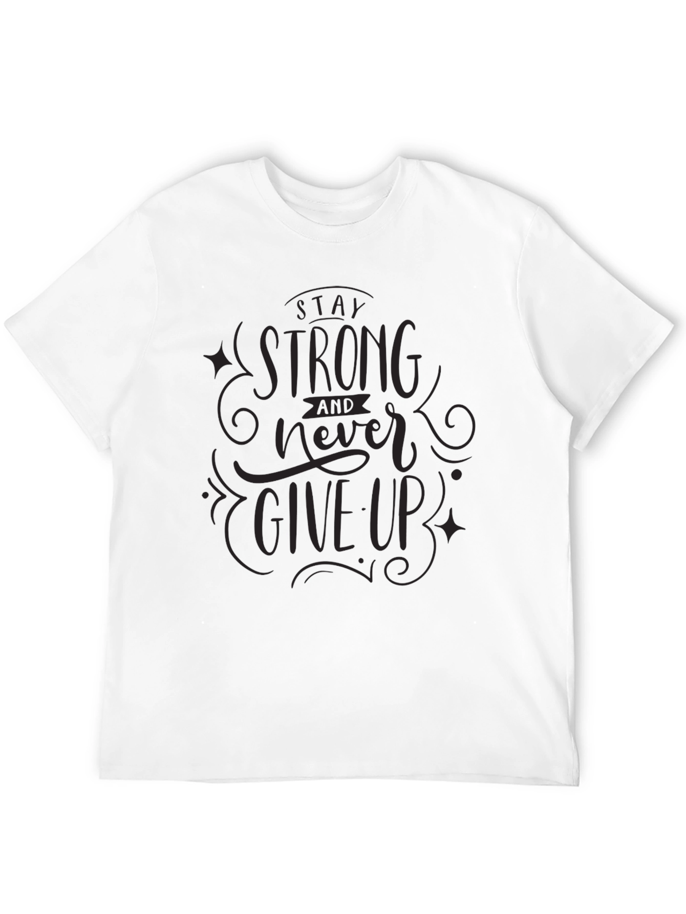 Stay Strong Graphic Tee - Inspirational Mens Black T-Shirt