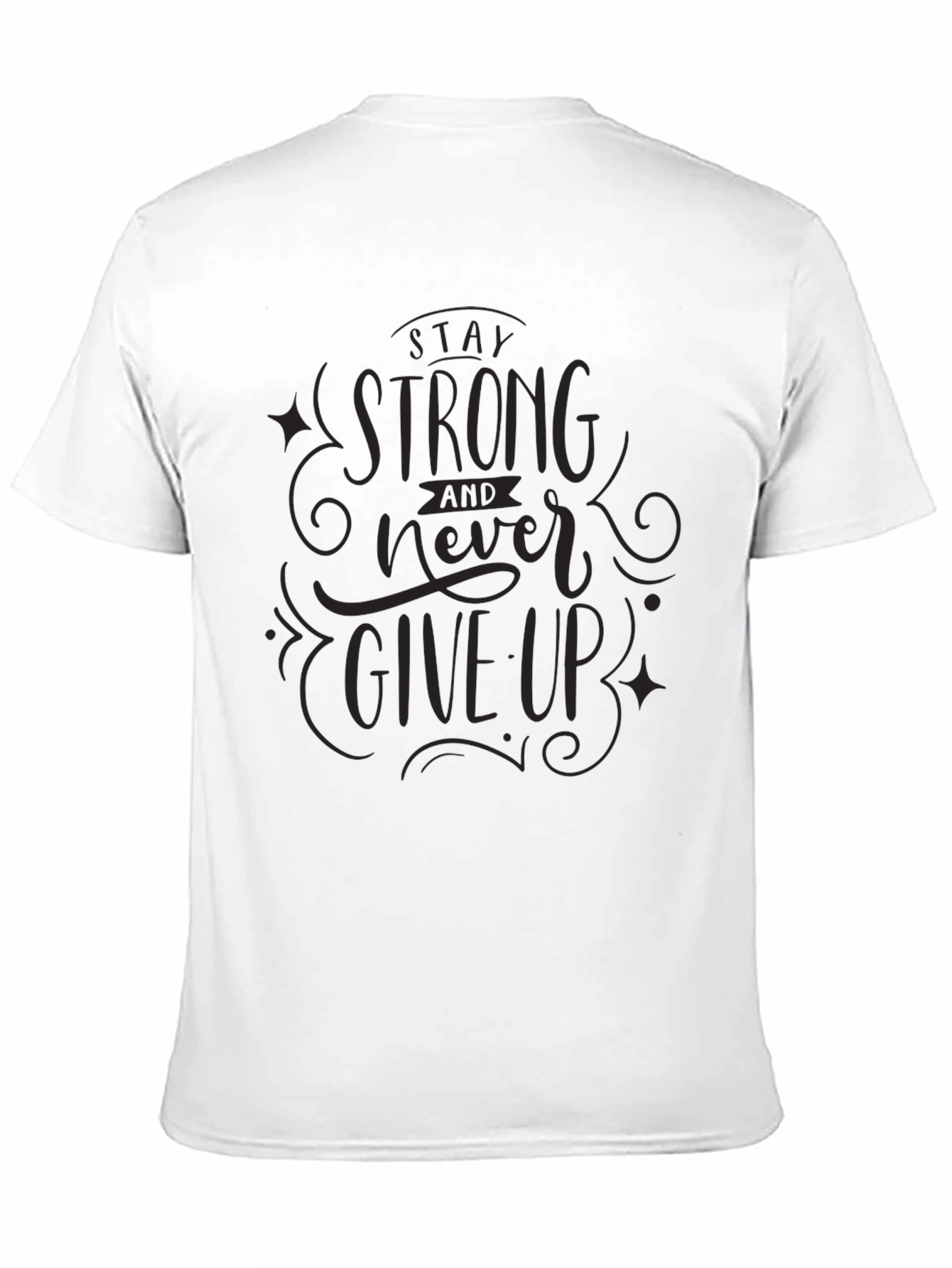 Stay Strong Graphic Tee - Inspirational Mens Black T-Shirt