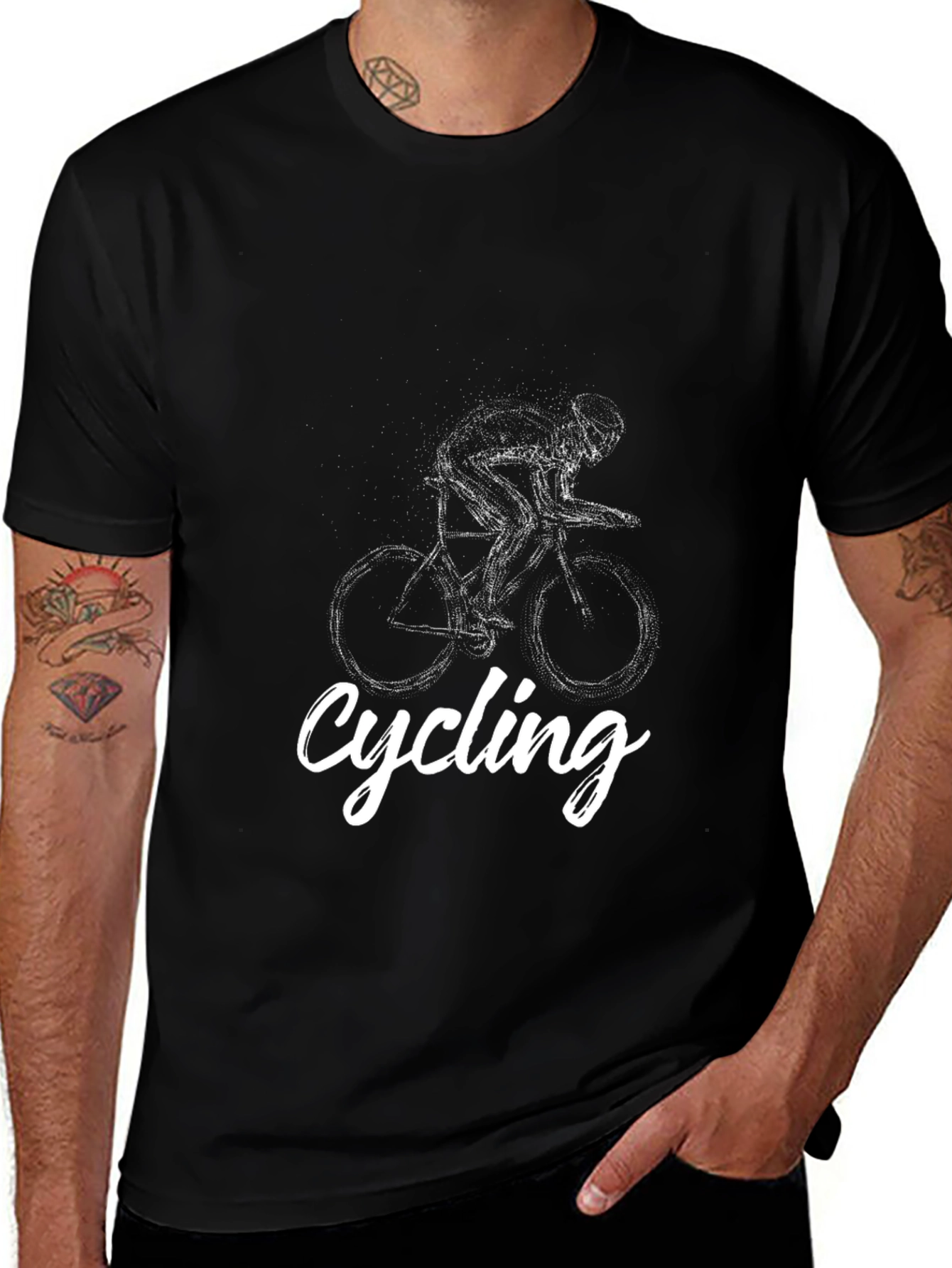 Mens Cycling Graphic Tee - Black