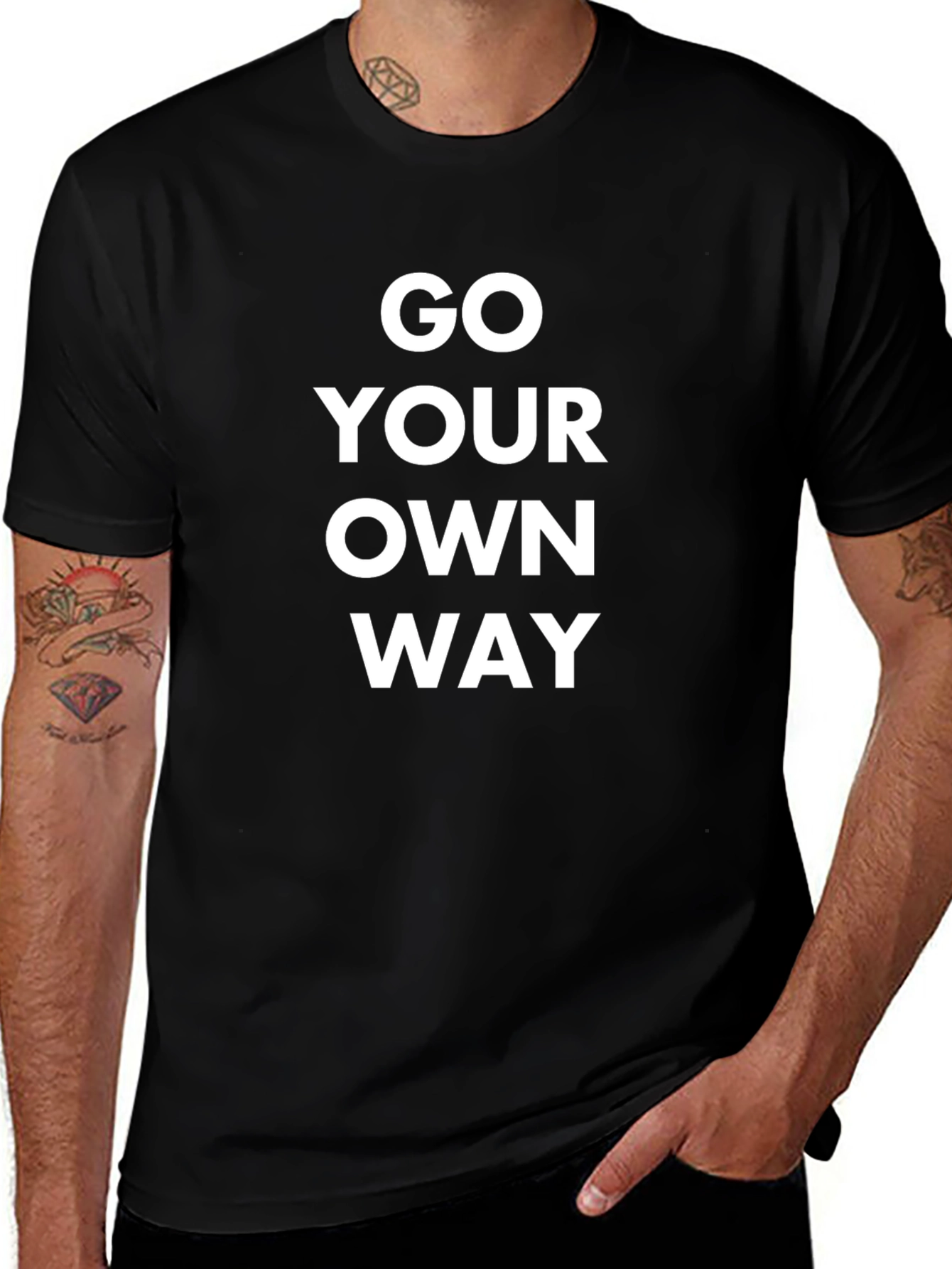 Go Your Own Way Black Graphic Tee
