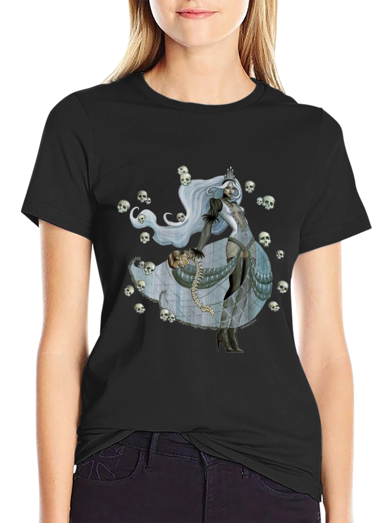 Skull Queen Graphic Tee - Dark Fantasy Fashion