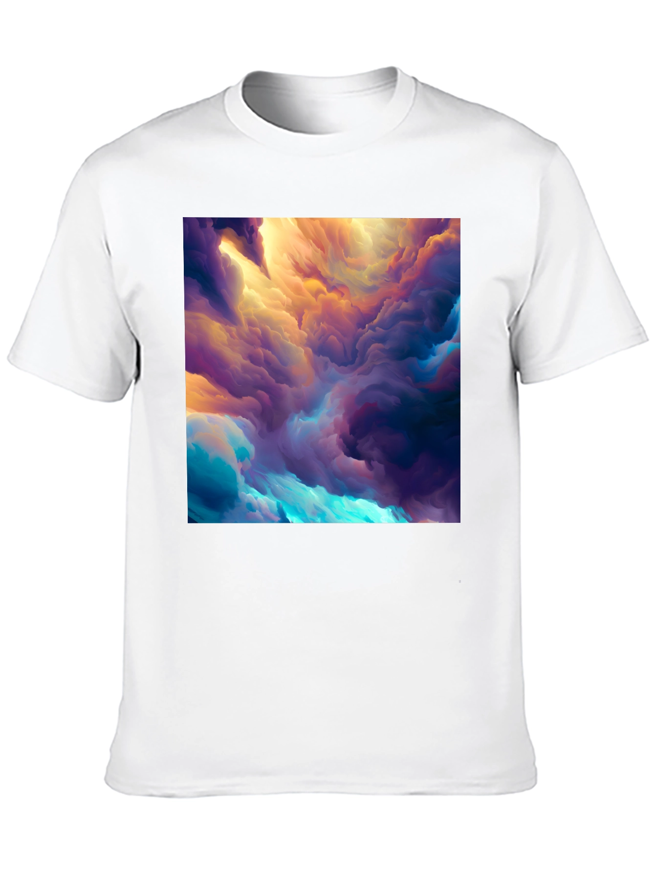 Abstract Cloud Print Black T-Shirt