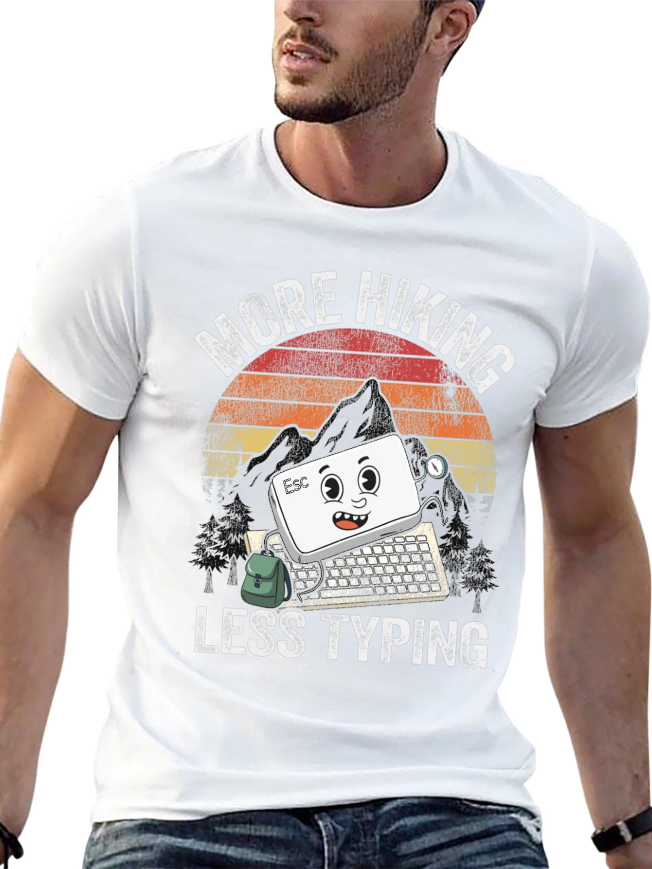 More Hiking Less Typing T-Shirt