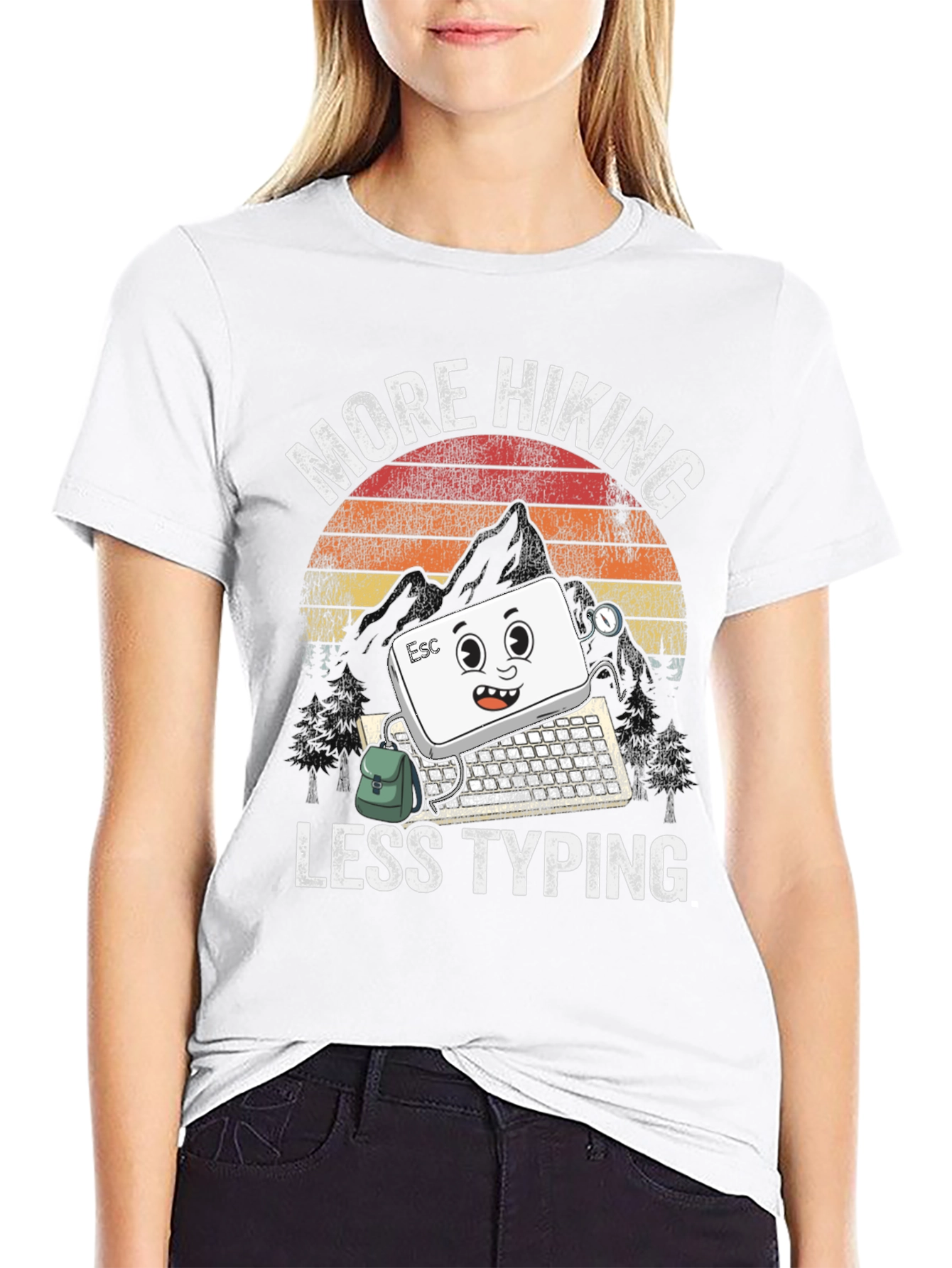 More Hiking Less Typing T-Shirt