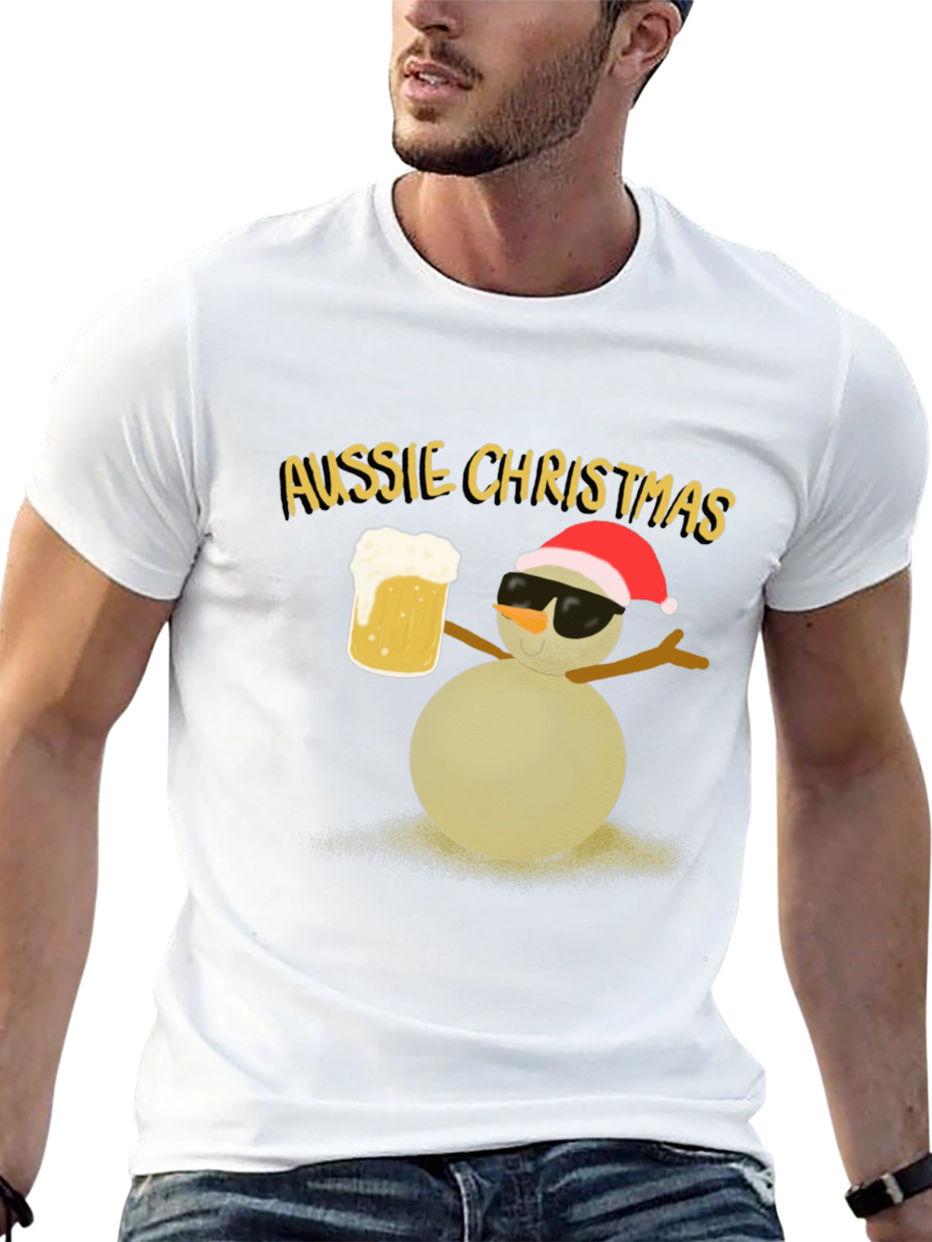 Aussie Christmas Snowman Graphic Tee