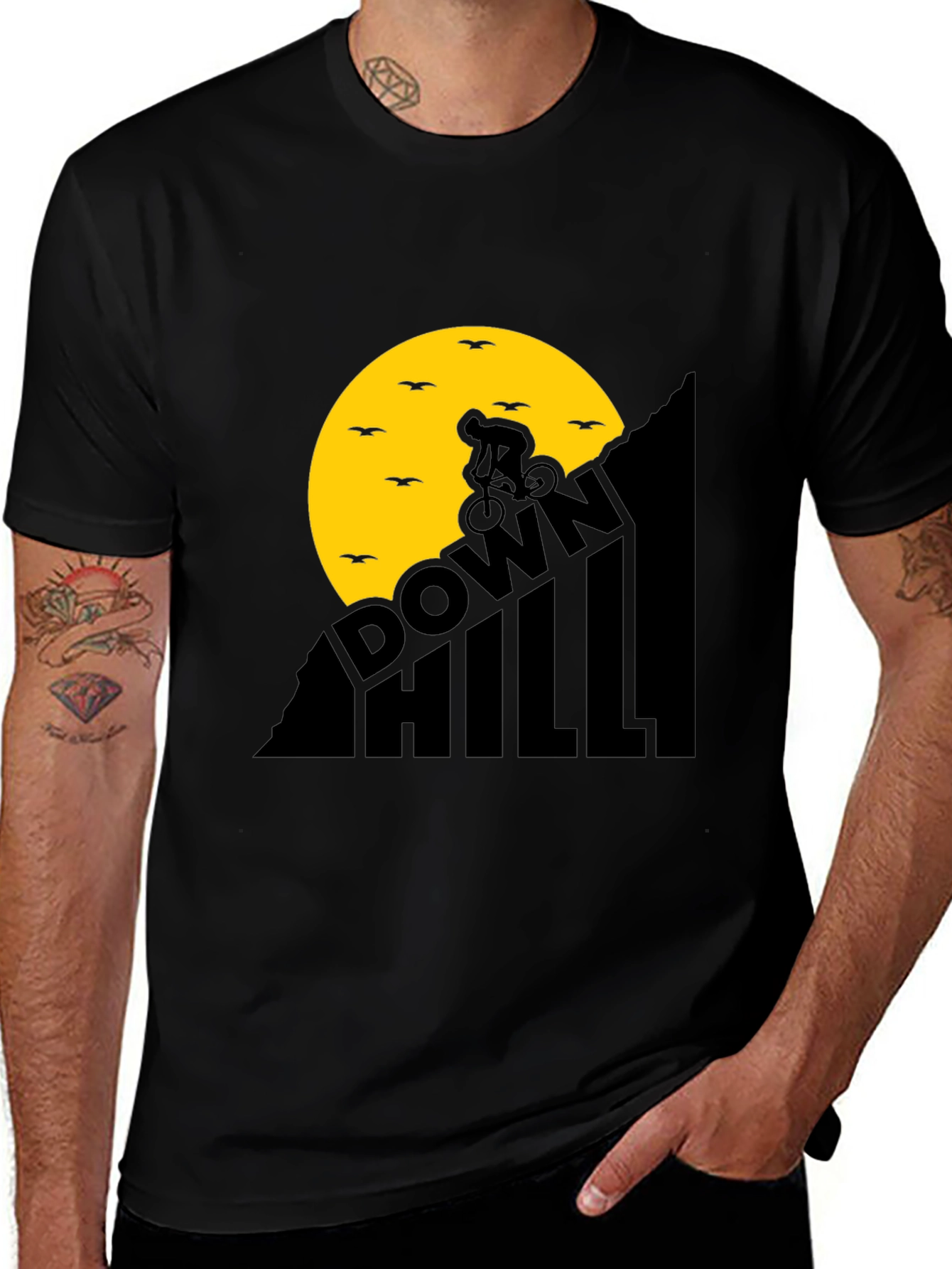 Downhill Biker T-Shirt - Black