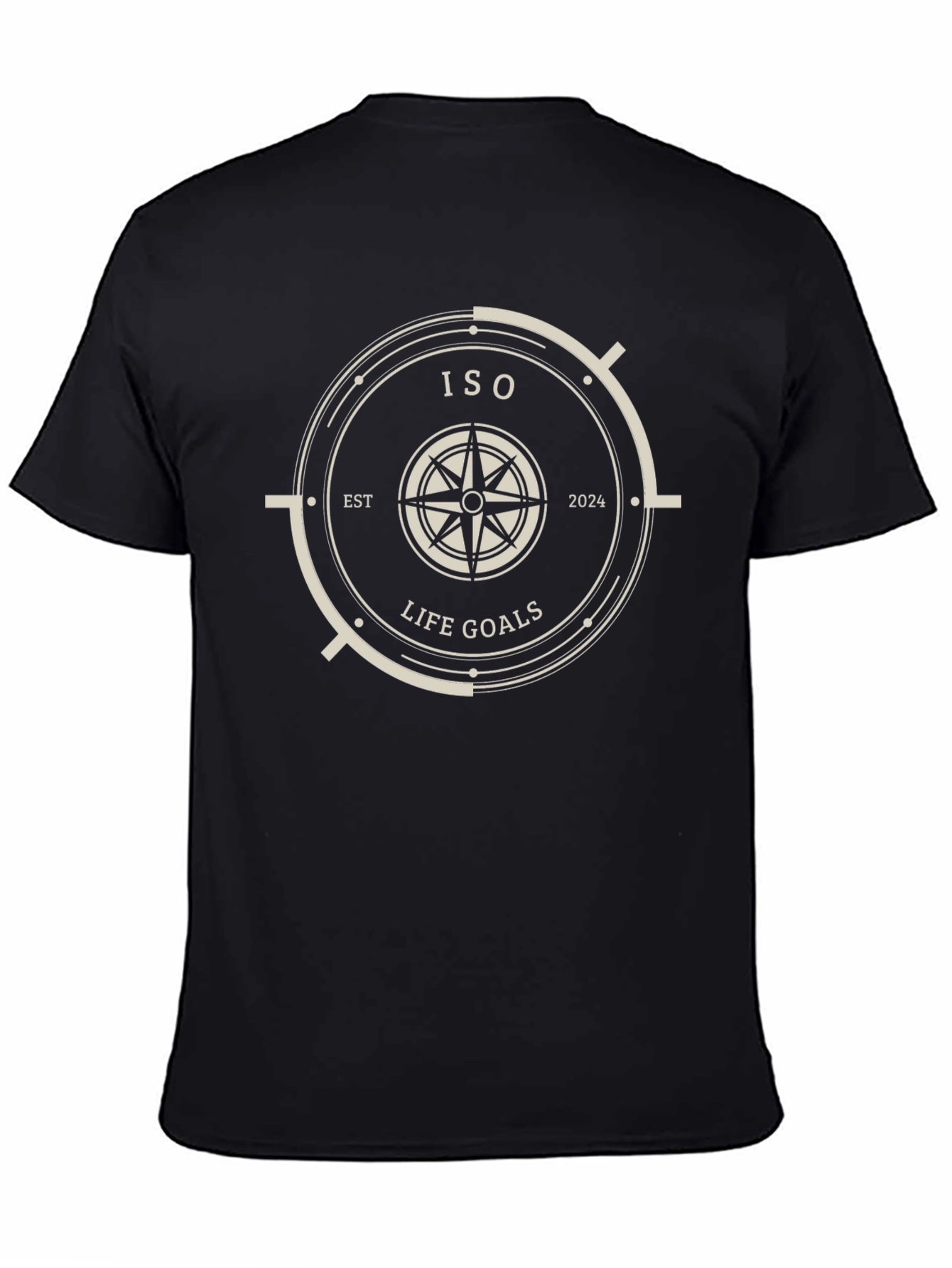 ISO Life Goals T-Shirt - Black Compass Design