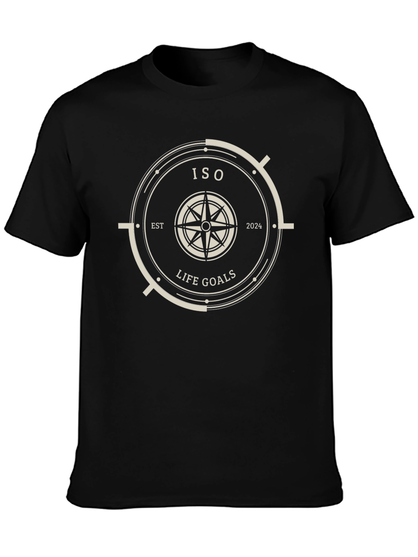 ISO Life Goals T-Shirt - Black Compass Design