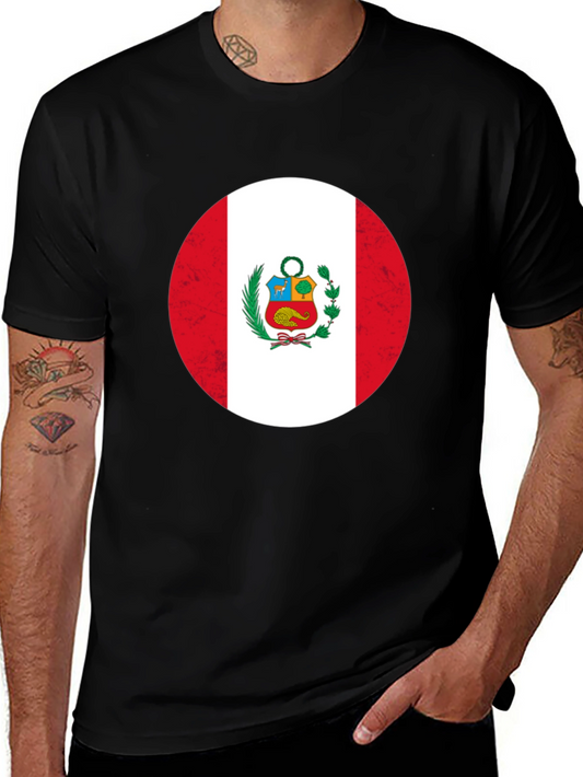 Peru Flag T-Shirt - Black Patriotic Tee