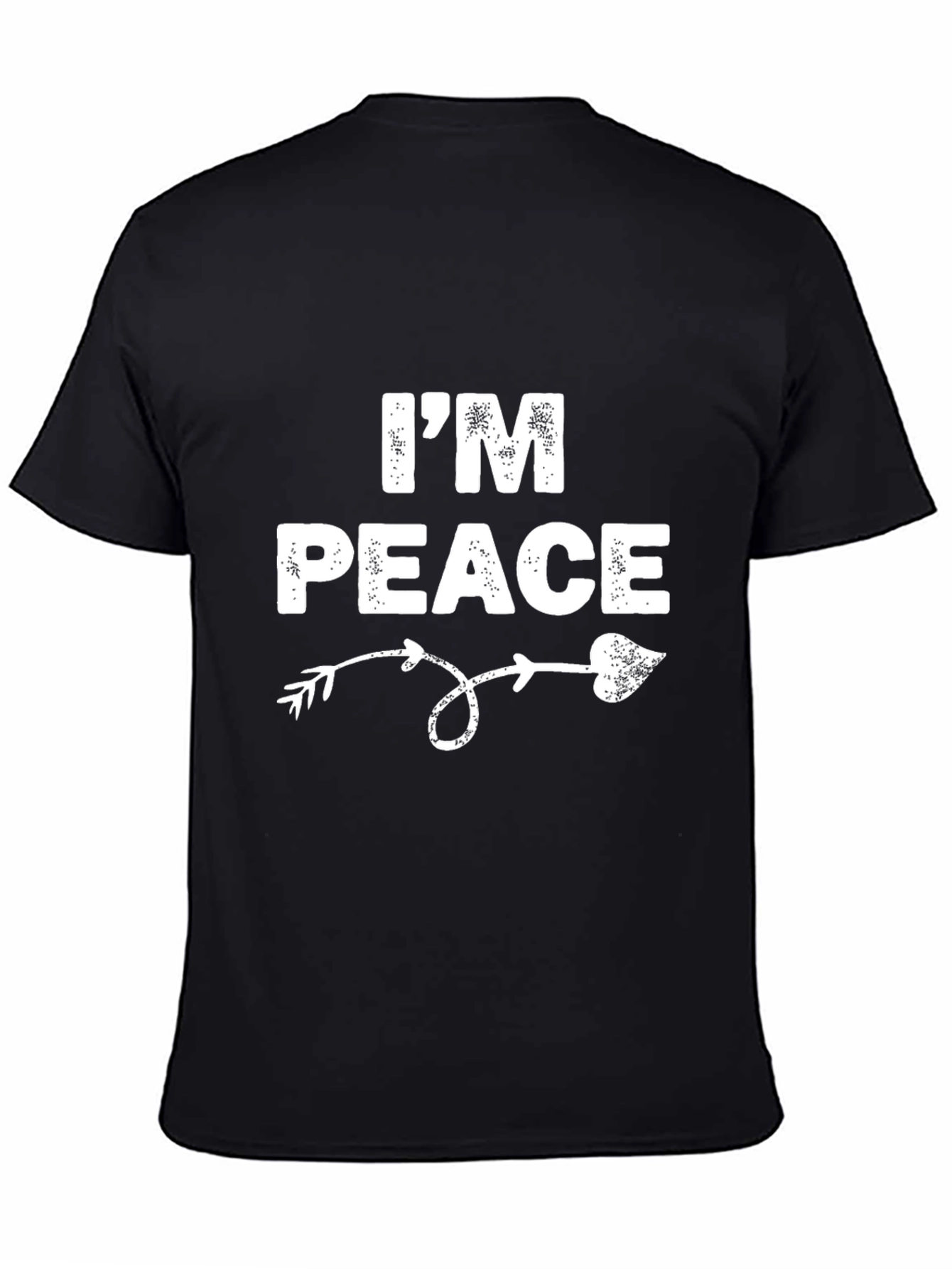 Im Peace - Arrow Heart Graphic Black T-Shirt
