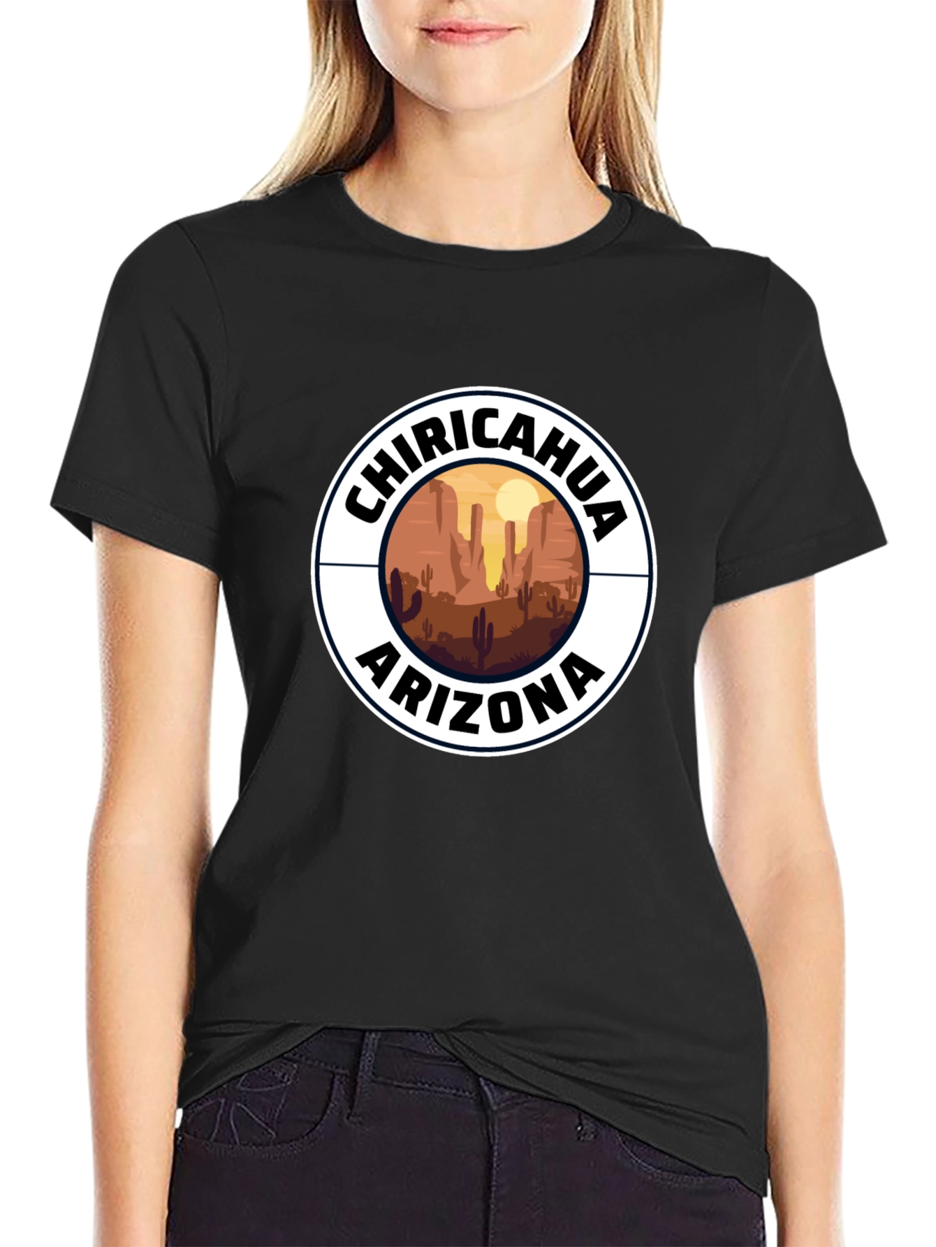 Chiricahua Arizona Desert Scene Black T-Shirt