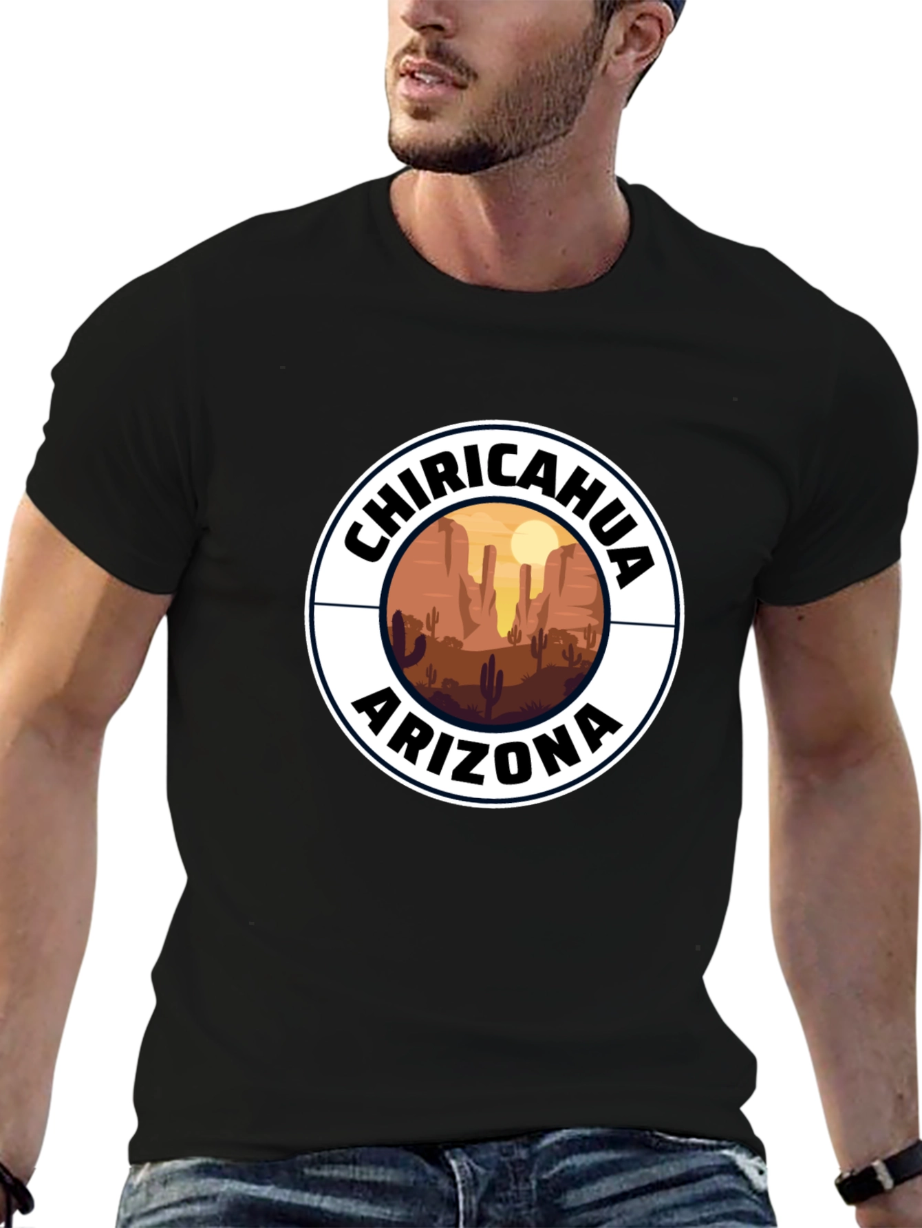Chiricahua Arizona Desert Scene Black T-Shirt