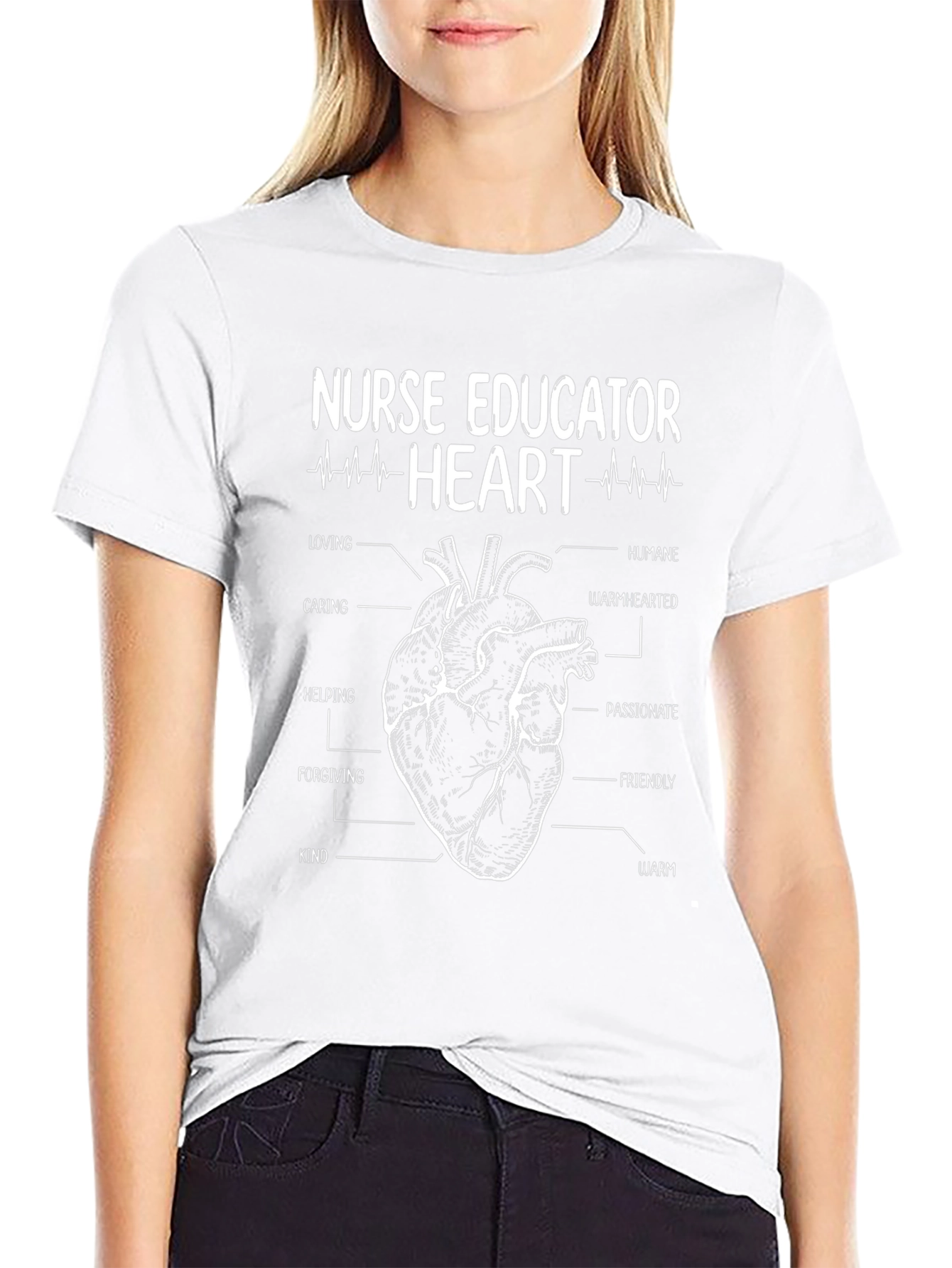 Nurse Educator Heart Anatomy Graphic T-Shirt