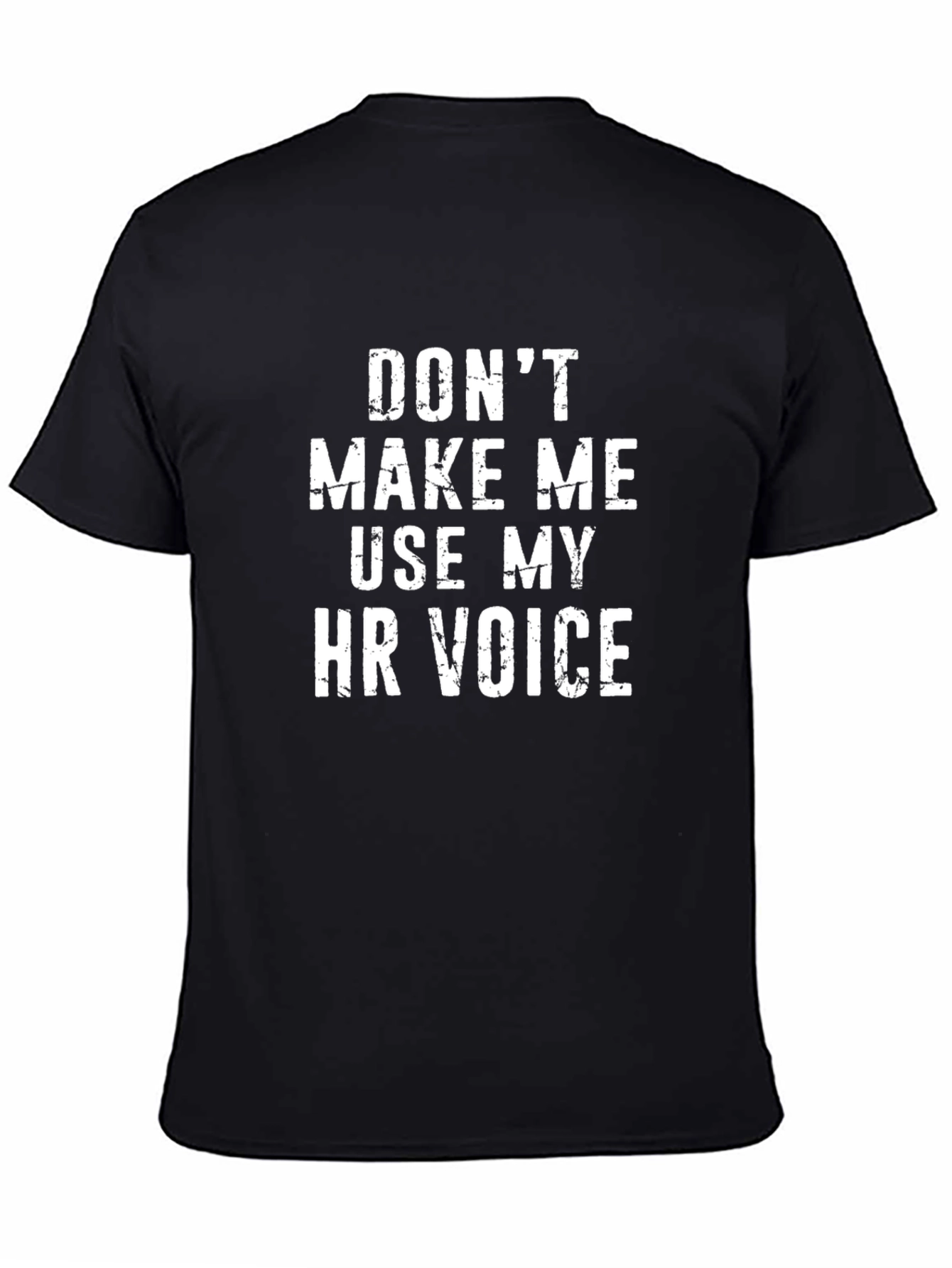 HR Voice Graphic Tee - Humorous Black T-Shirt