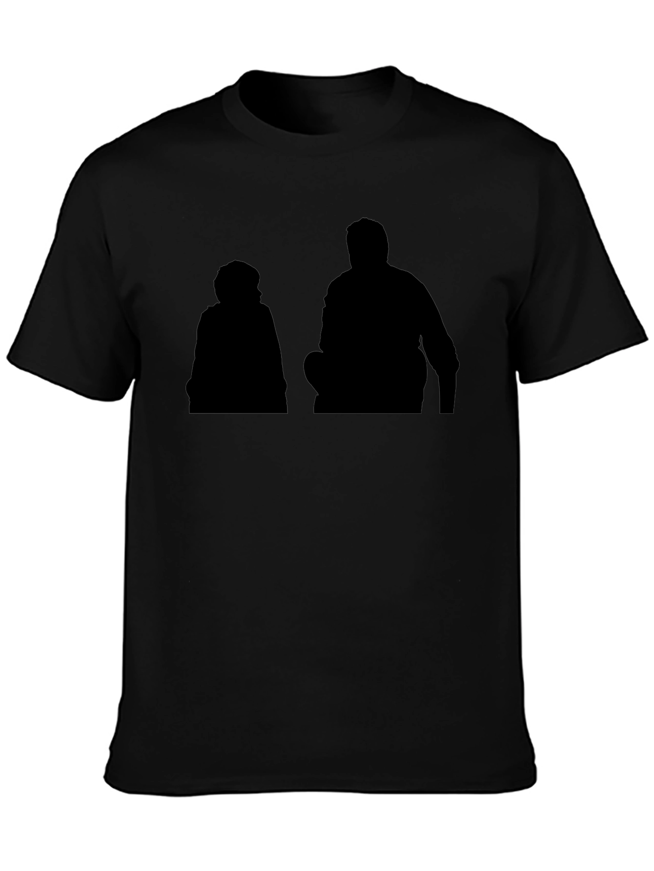 Silhouette Graphic Print Black Casual T-Shirt