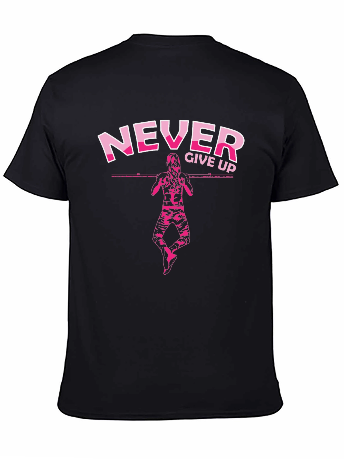 Never Give Up Graphic Print T-Shirt