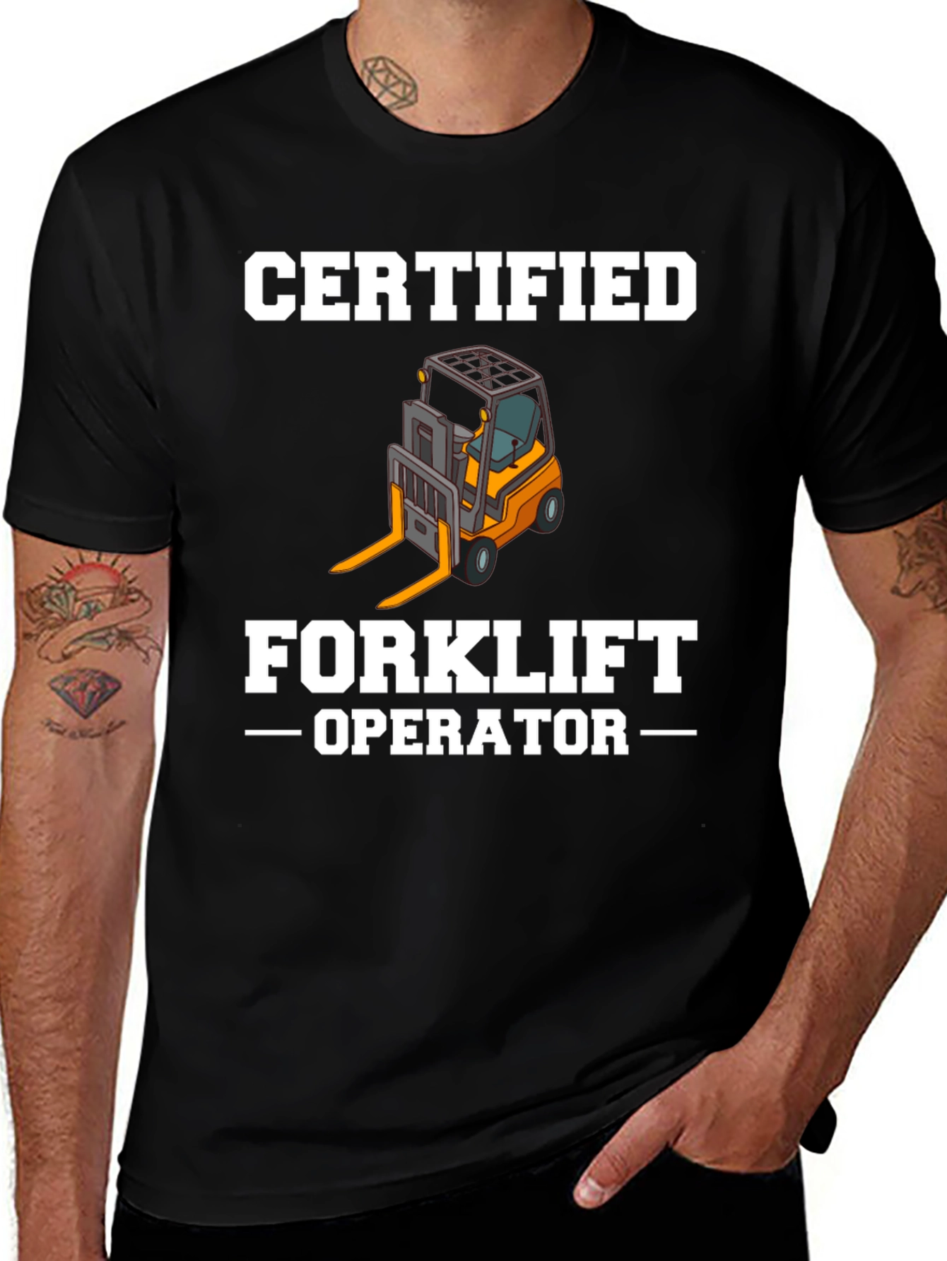 Certified Forklift Operator Graphic Tee - Black