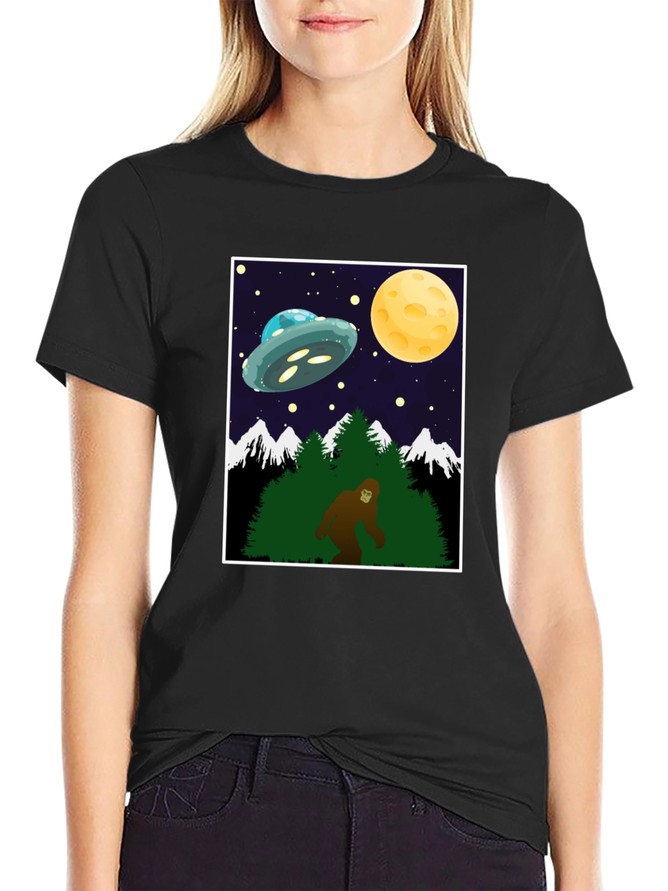 Bigfoot UFO T-Shirt - Cryptid Space Tee