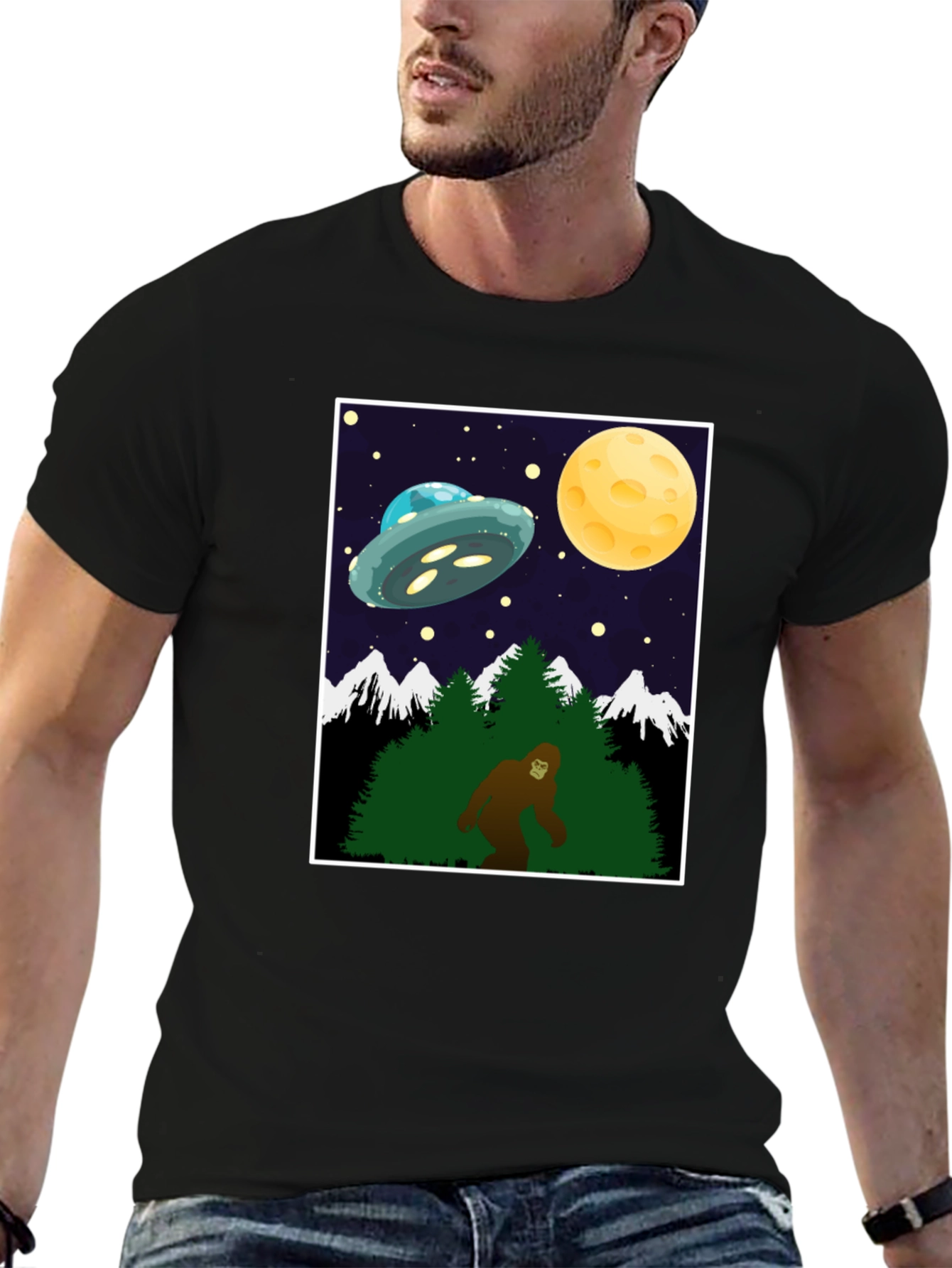 Bigfoot UFO T-Shirt - Cryptid Space Tee