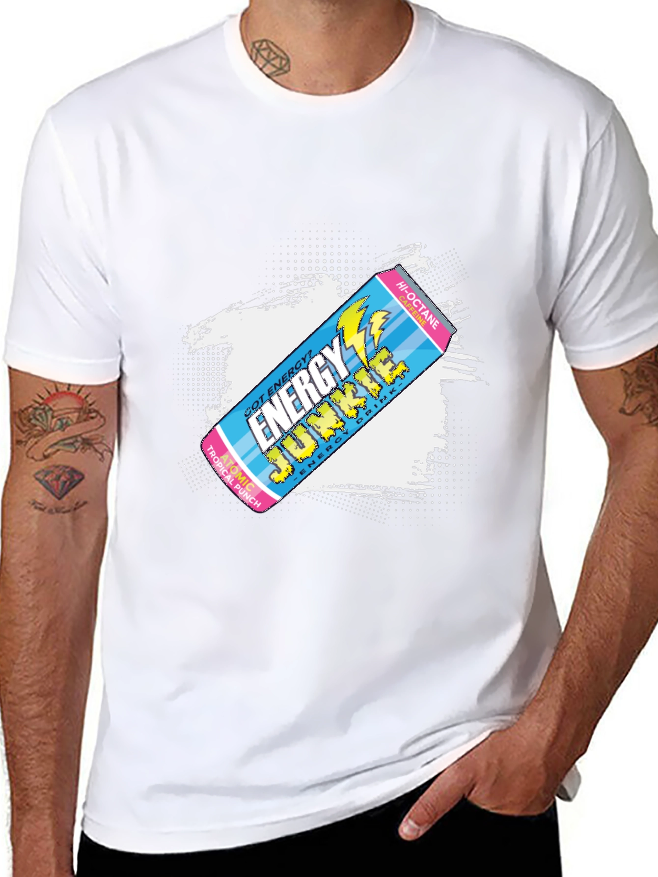 Energy Junkie Graphic Tee - Retro Style Black T-Shirt