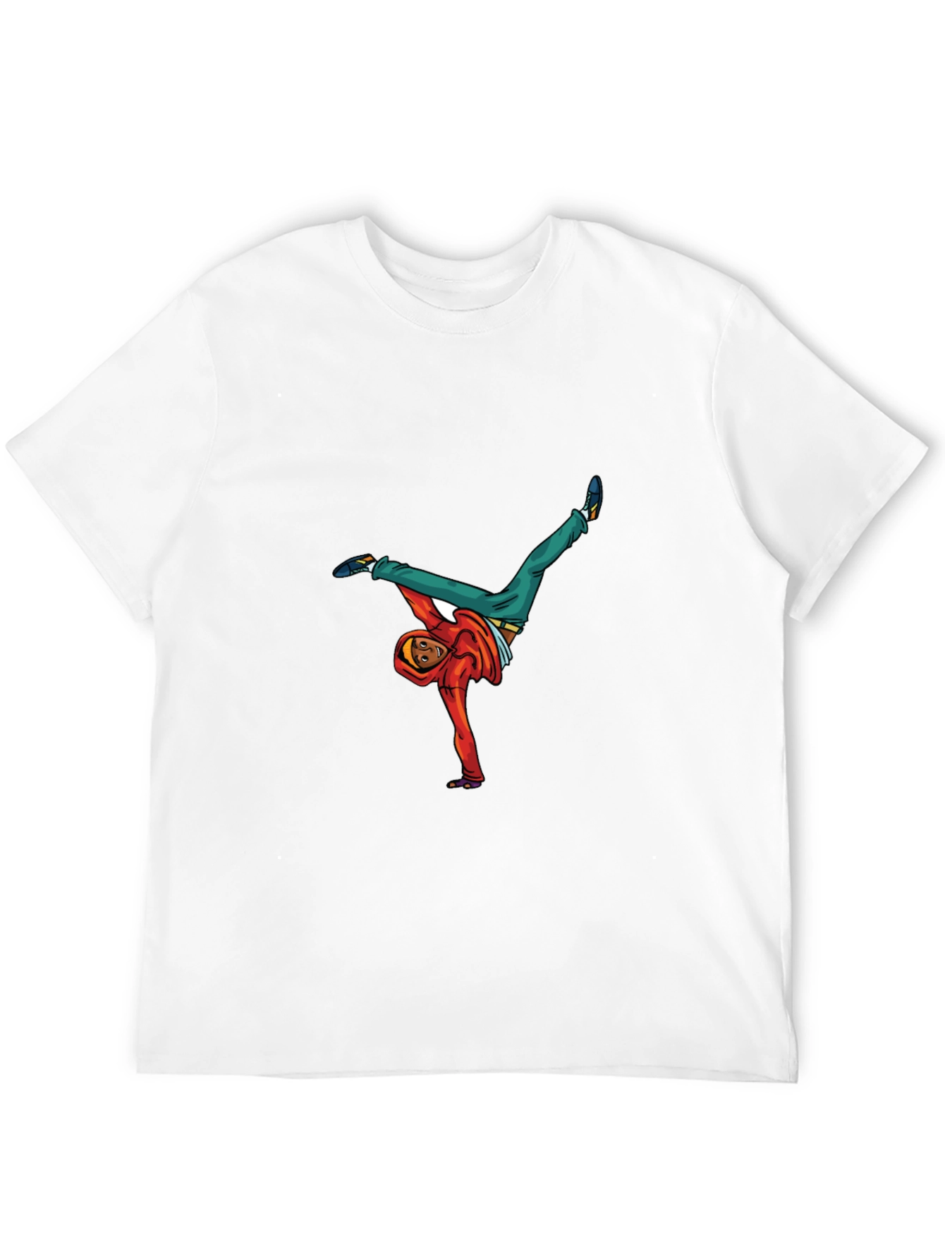 Black T-Shirt with Breakdancer Graphic