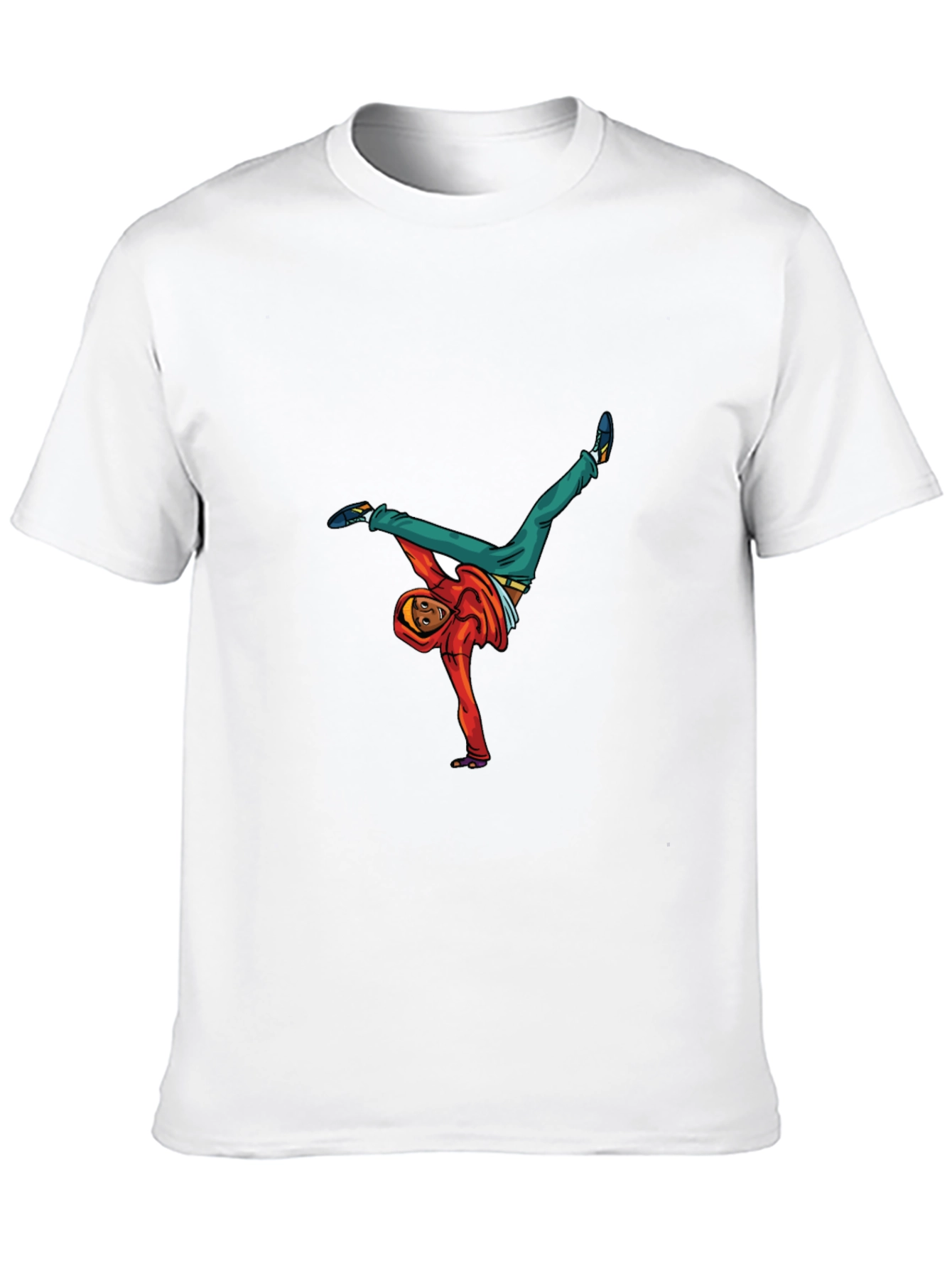 Black T-Shirt with Breakdancer Graphic