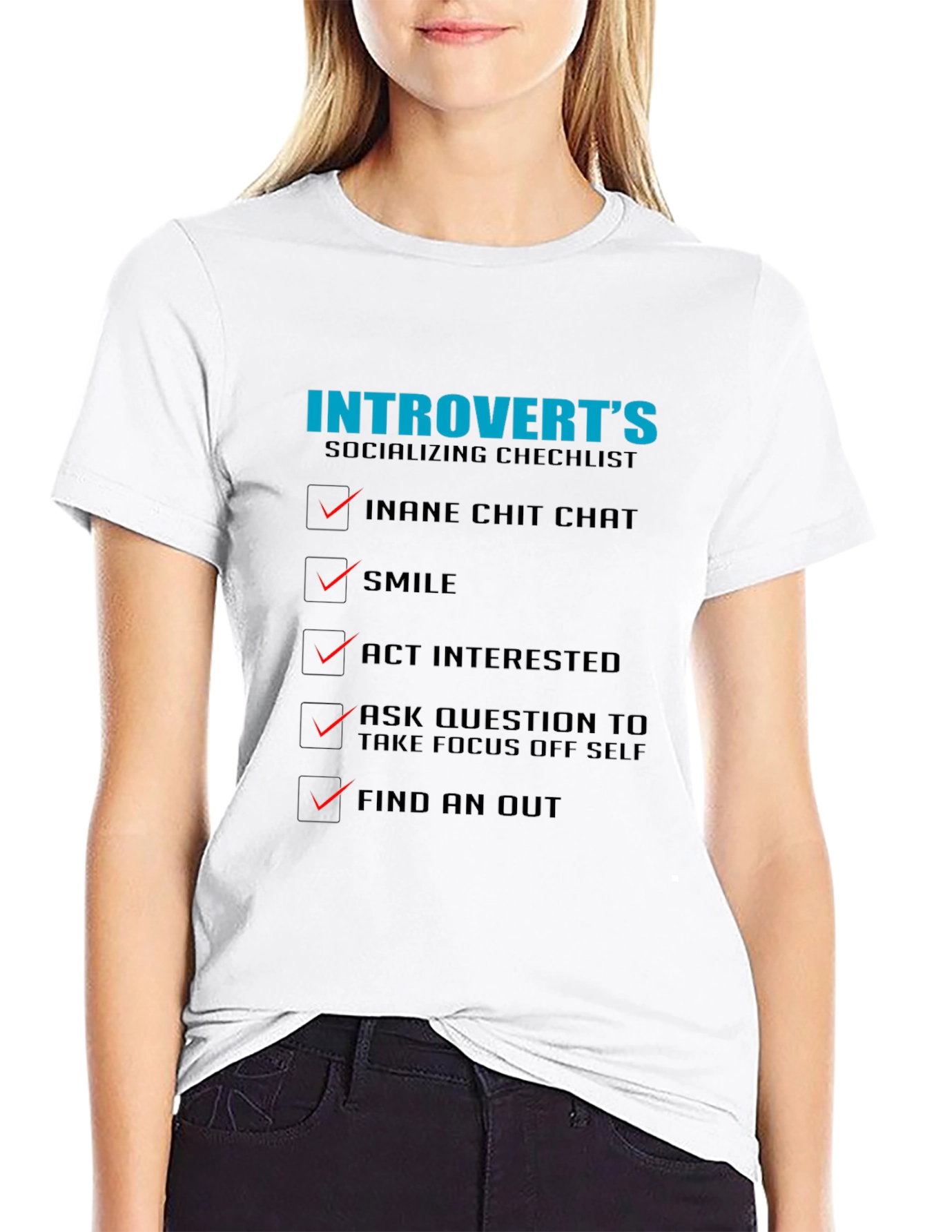 Introverts Socializing Checklist Graphic Tee