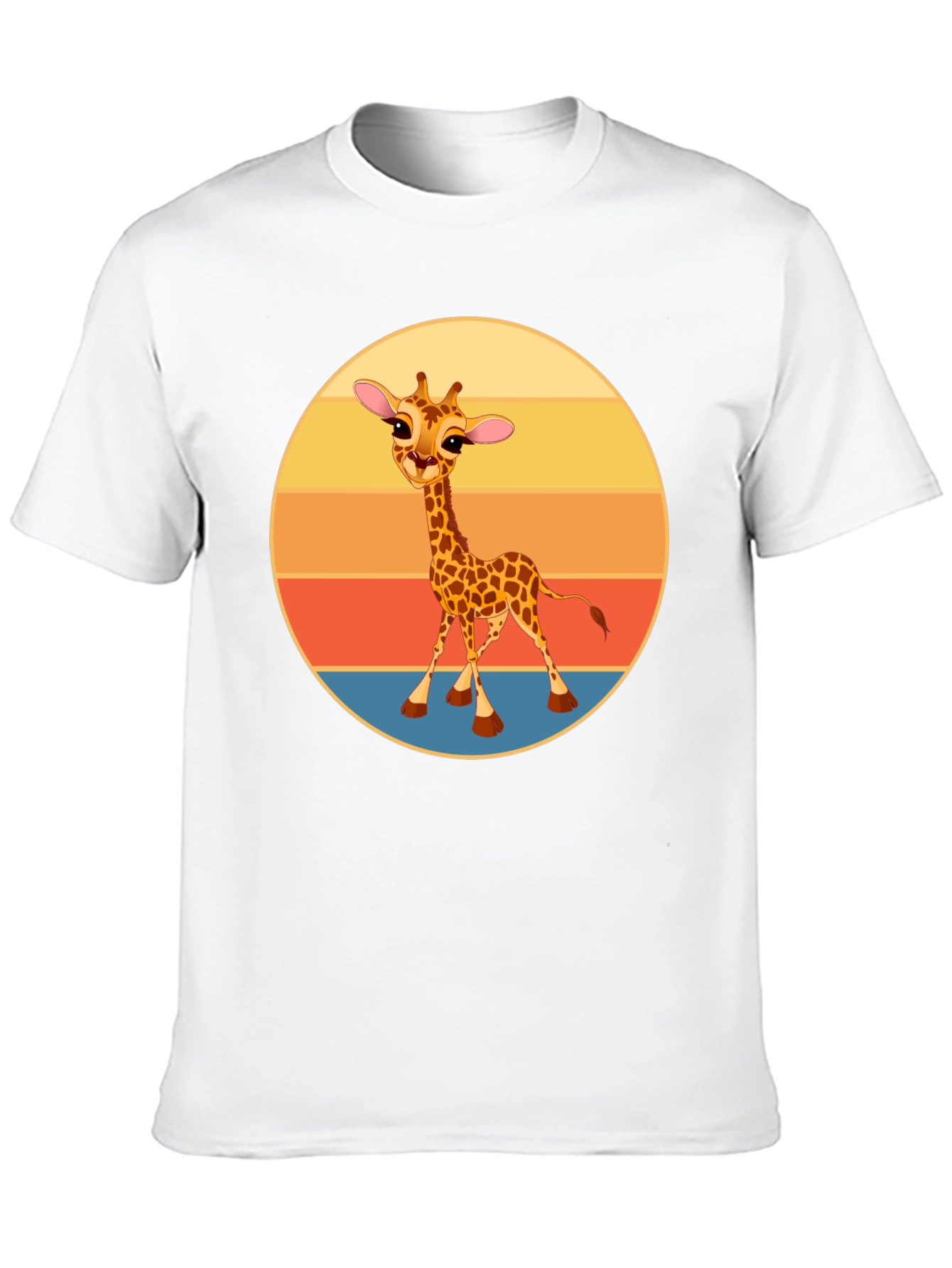 Cute Giraffe Sunset Graphic T-Shirt