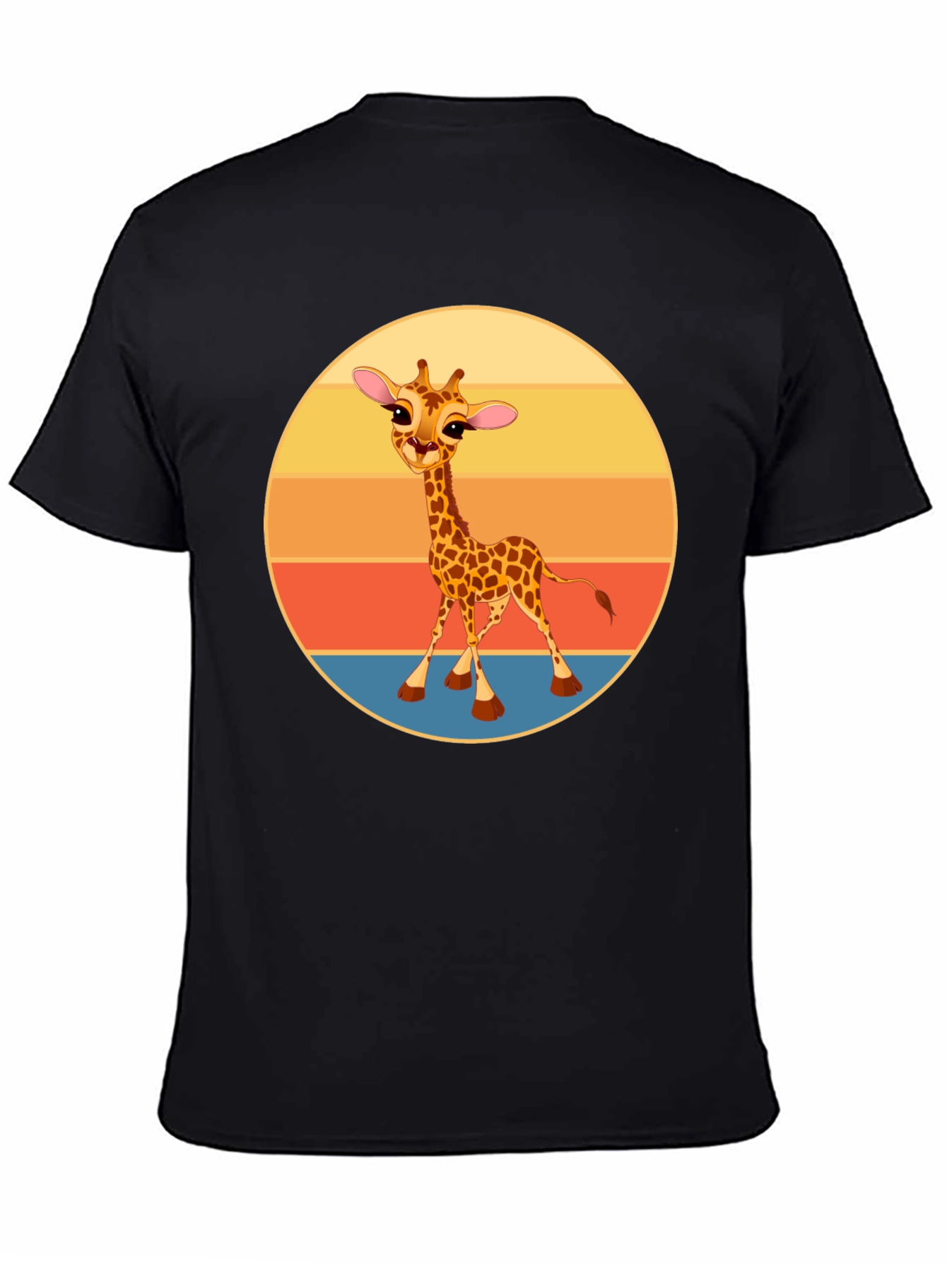 Cute Giraffe Sunset Graphic T-Shirt
