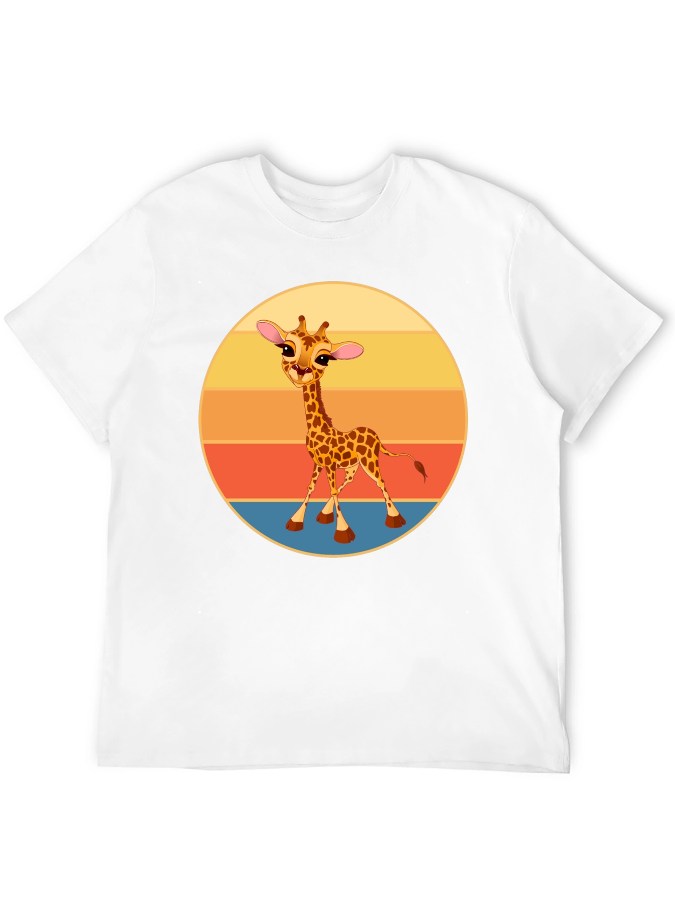 Cute Giraffe Sunset Graphic T-Shirt