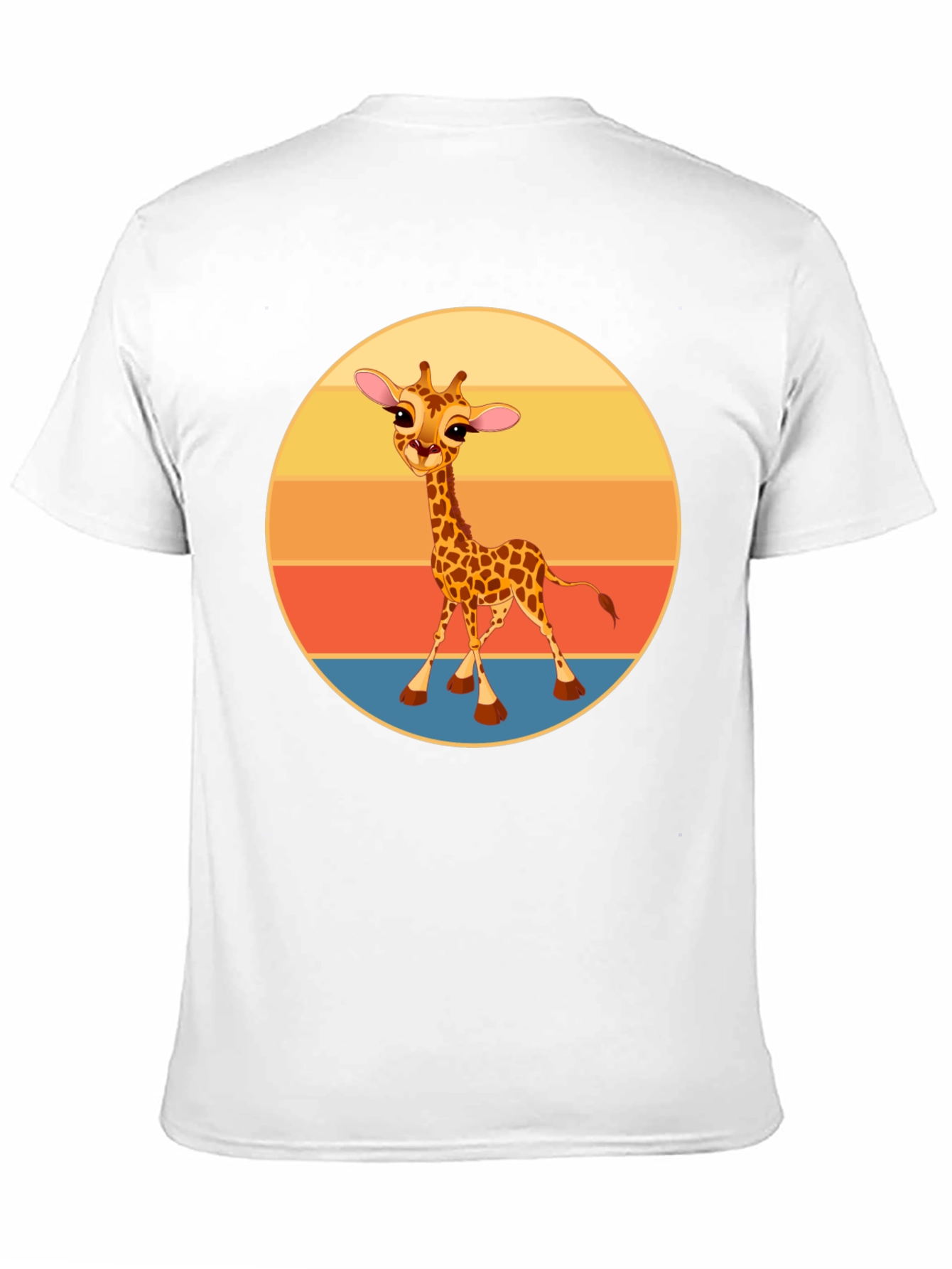 Cute Giraffe Sunset Graphic T-Shirt