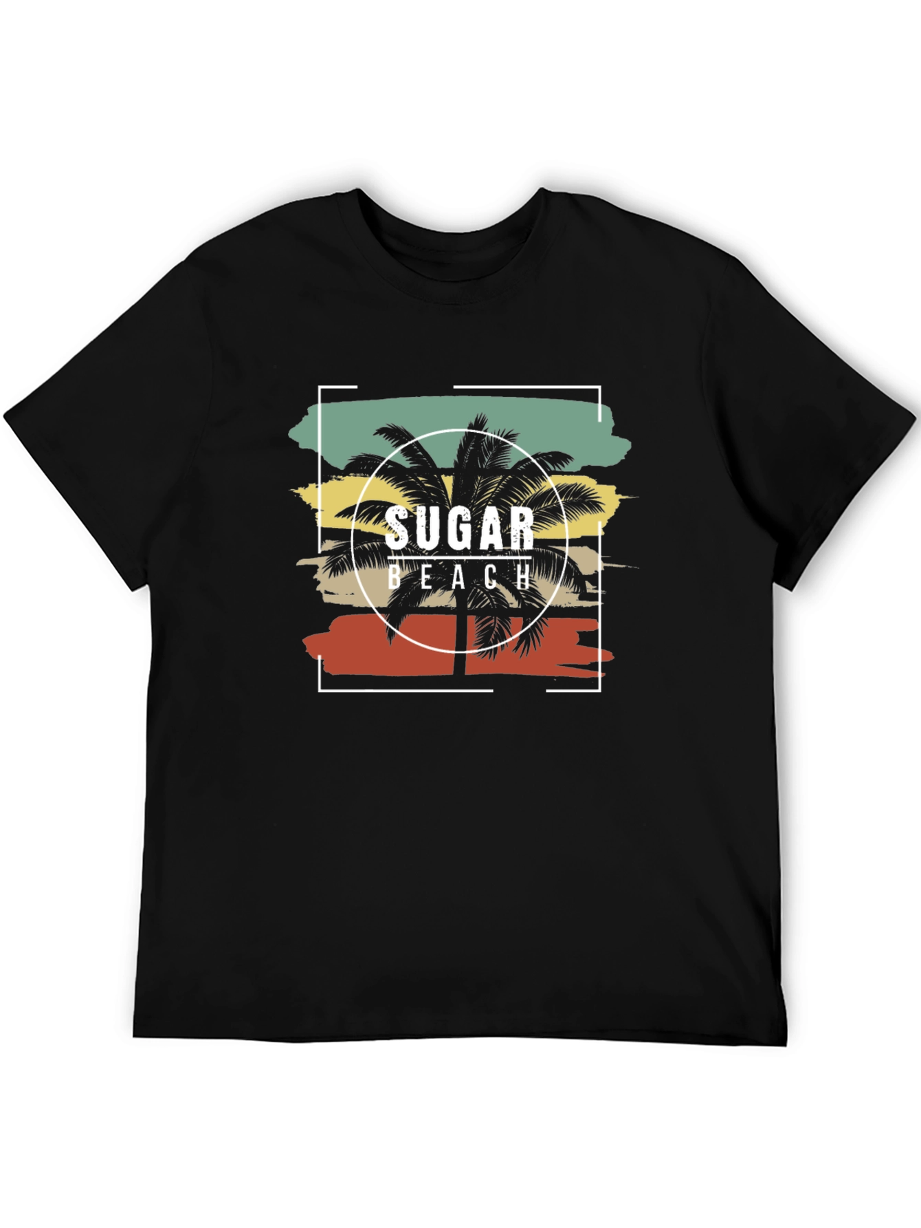 Sugar Beach Graphic Tee - Tropical Palm Tree Design