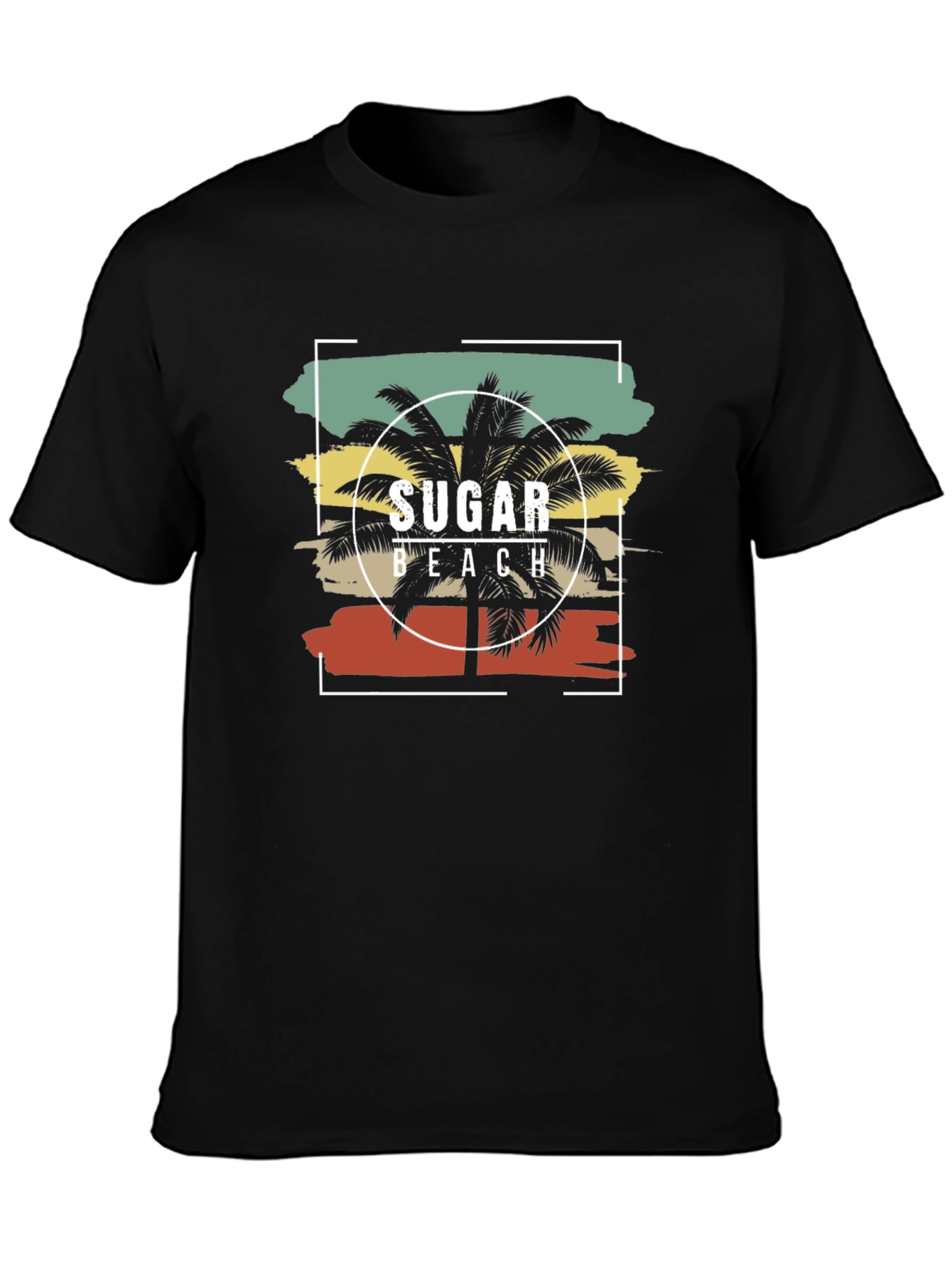Sugar Beach Graphic Tee - Tropical Palm Tree Design