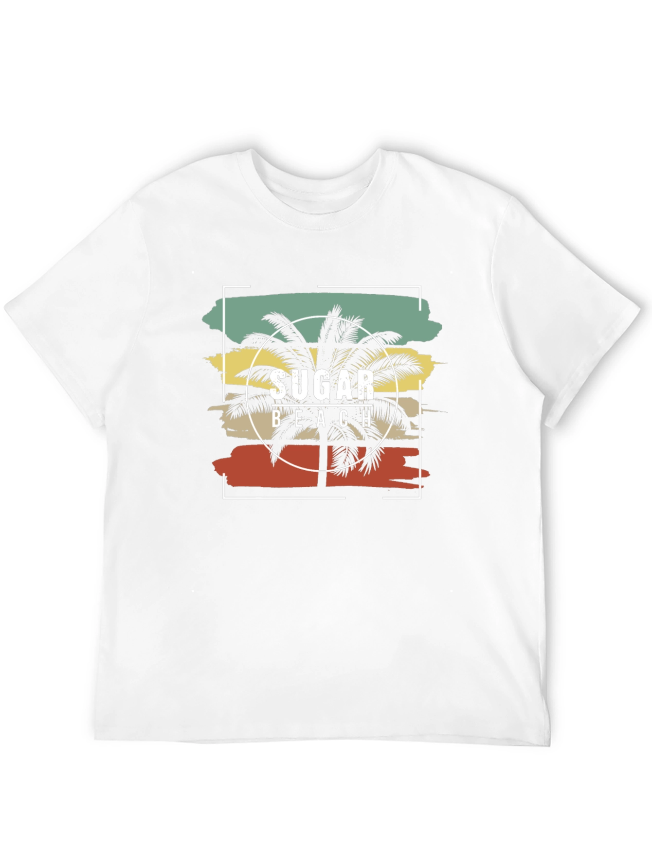 Sugar Beach Graphic Tee - Tropical Palm Tree Design