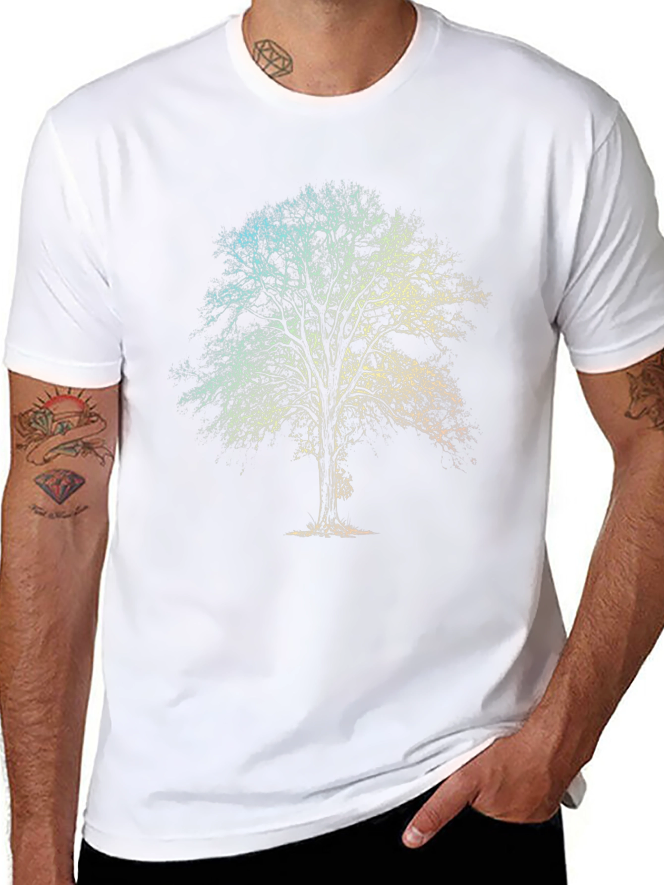 Nature Tree Graphic Tee - Mens Black T-Shirt