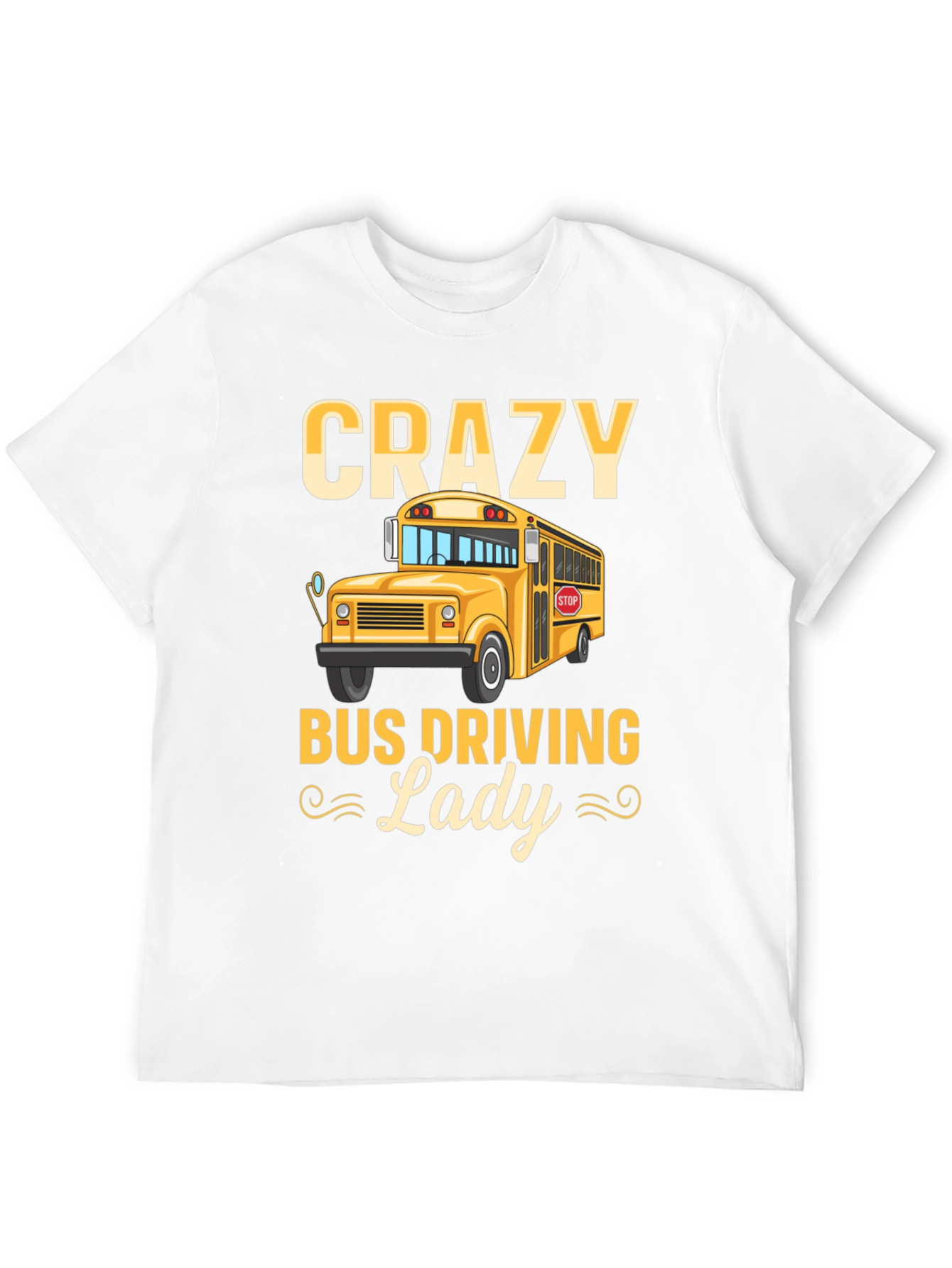 Crazy Bus Driving Lady T-Shirt - Black