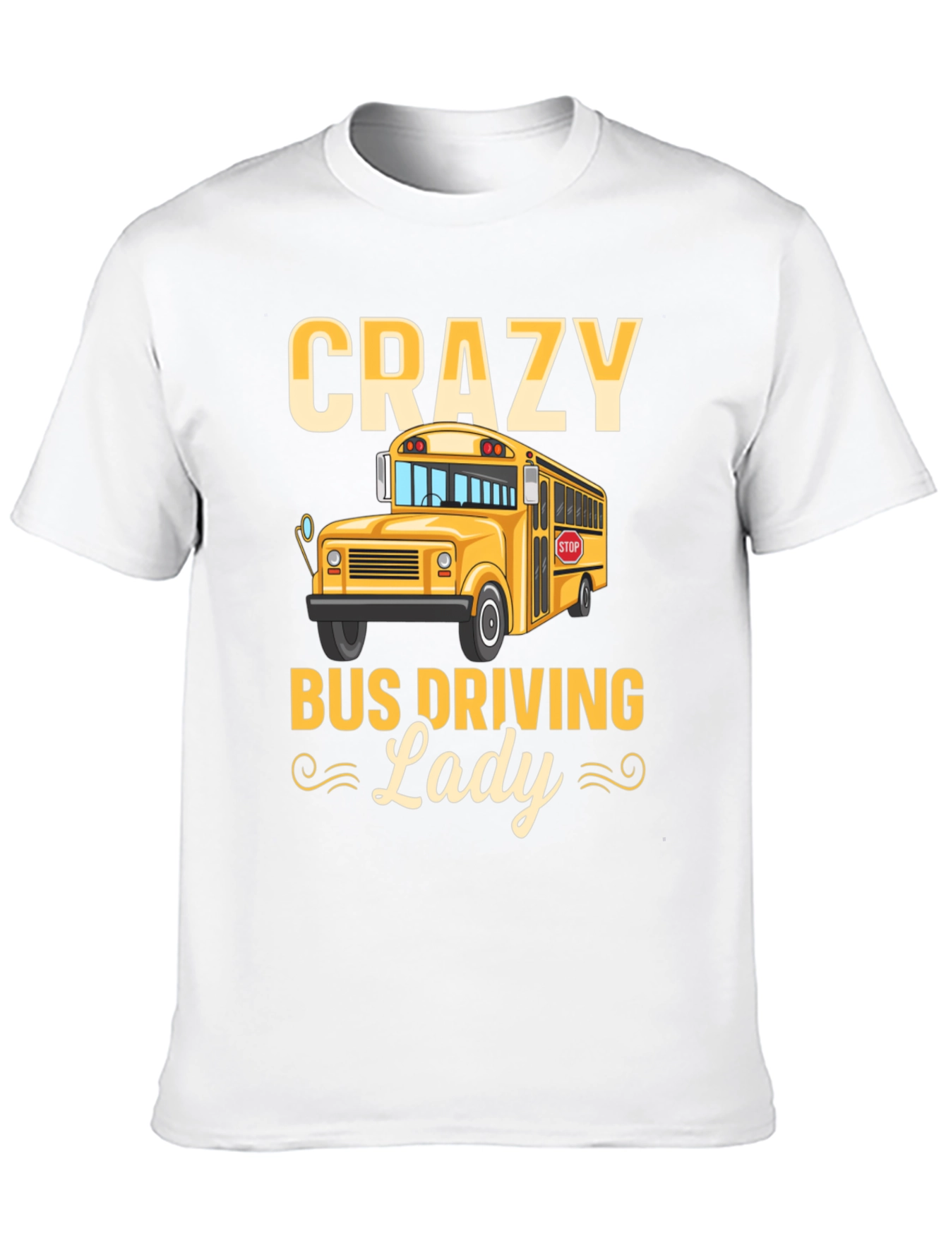 Crazy Bus Driving Lady T-Shirt - Black