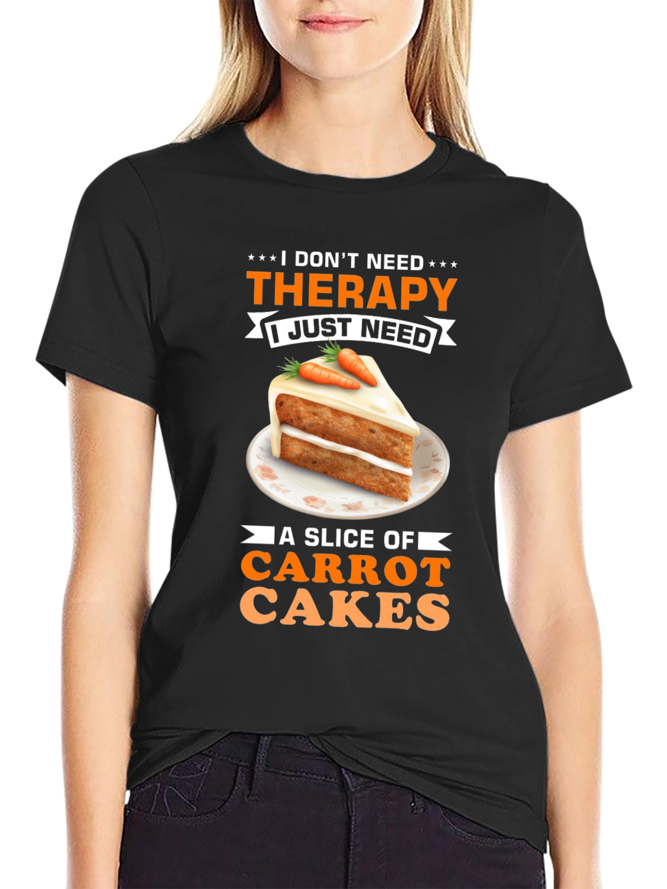 Carrot Cake Therapy T-Shirt - Sweet Treat Humor