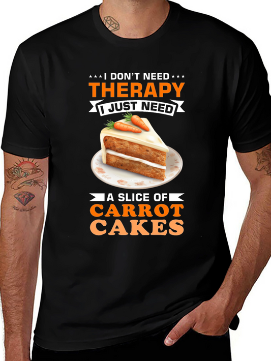 Carrot Cake Therapy T-Shirt - Sweet Treat Humor