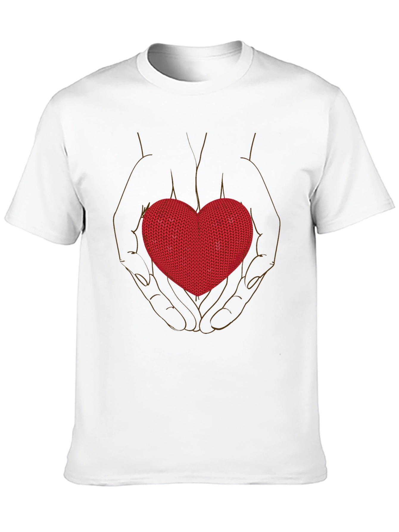 Heart in Hands Graphic Tee - Black Crew Neck