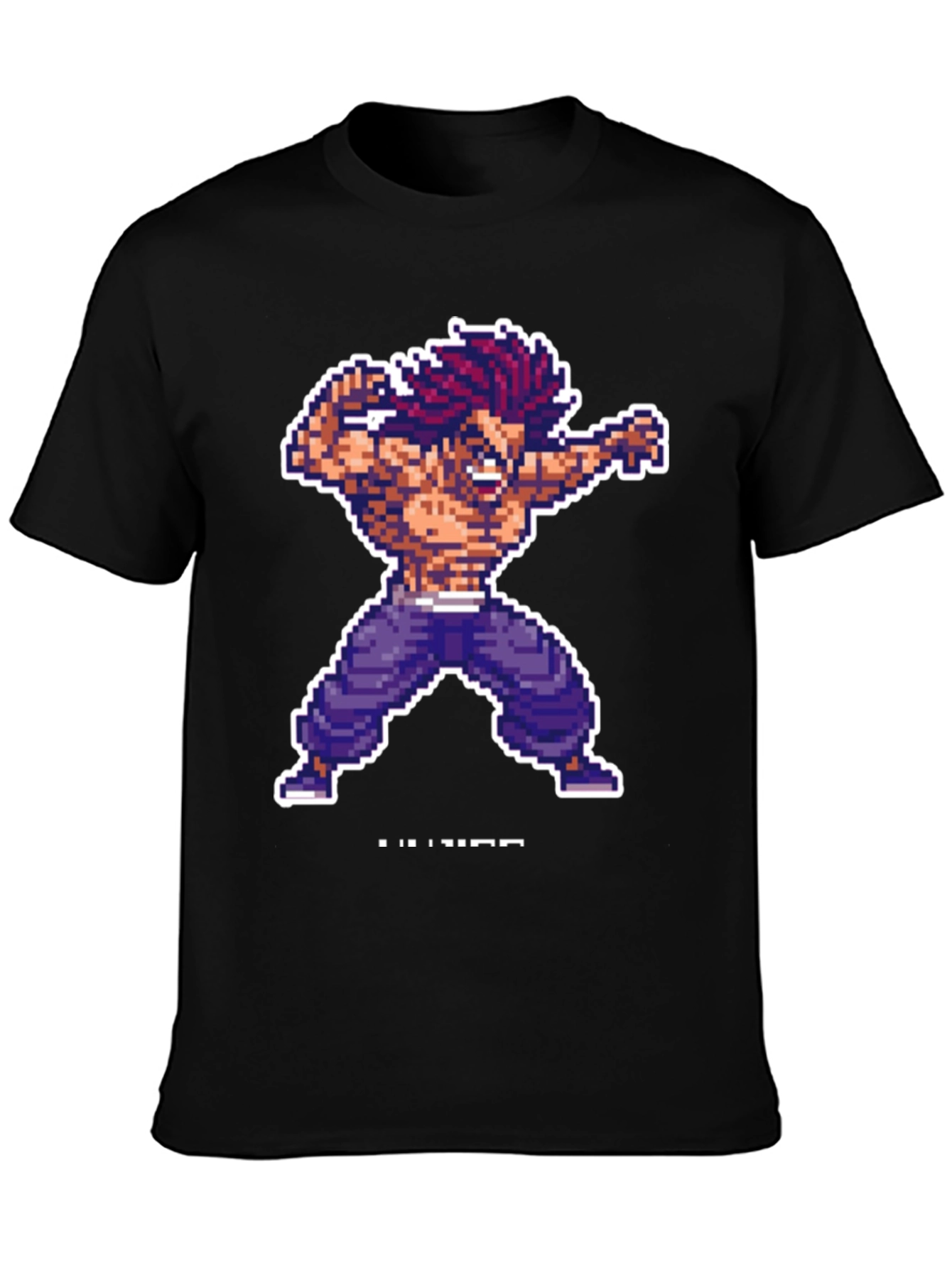 Pixel Art Fighter Black T-Shirt