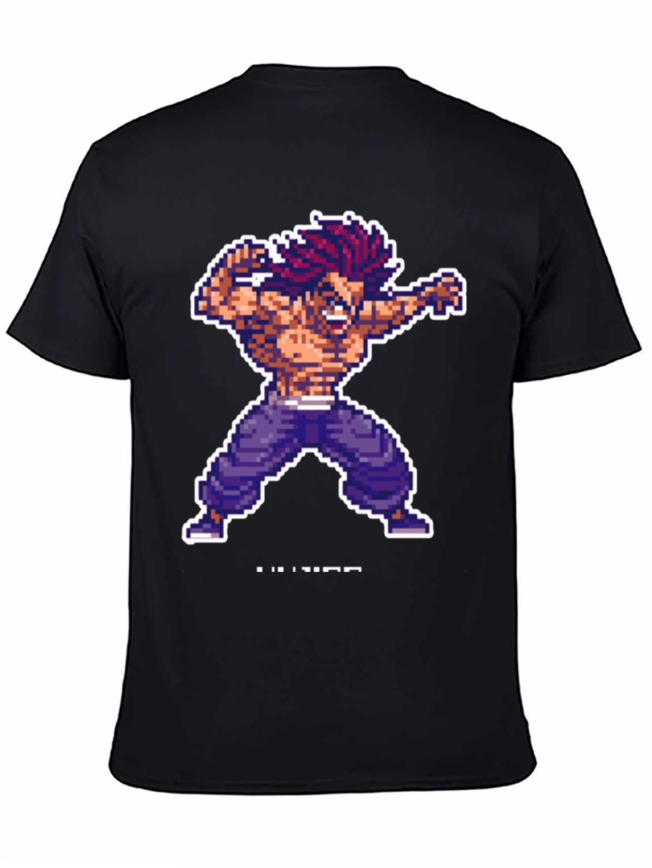Pixel Art Fighter Black T-Shirt