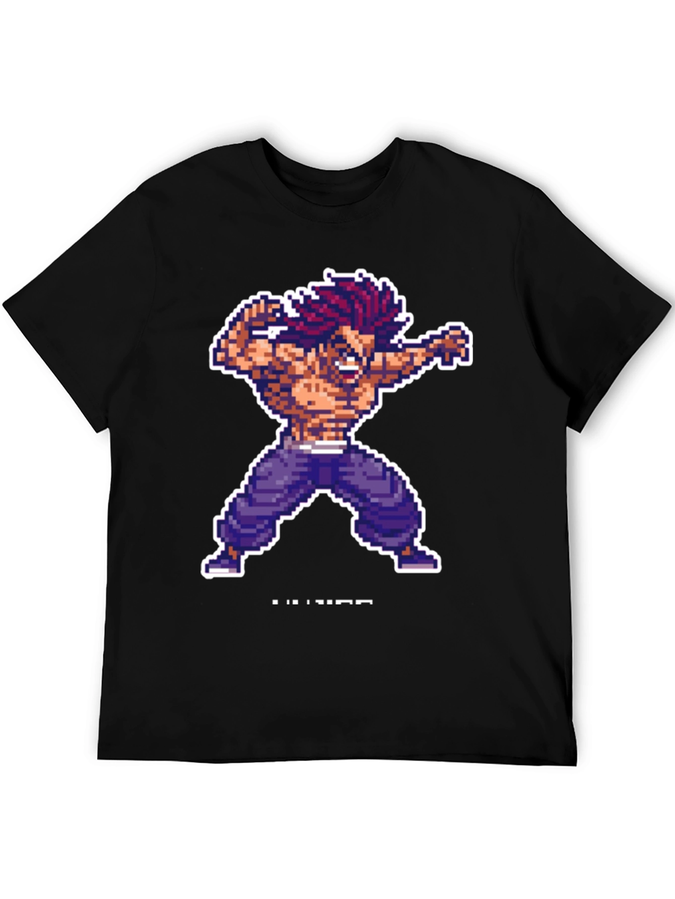 Pixel Art Fighter Black T-Shirt