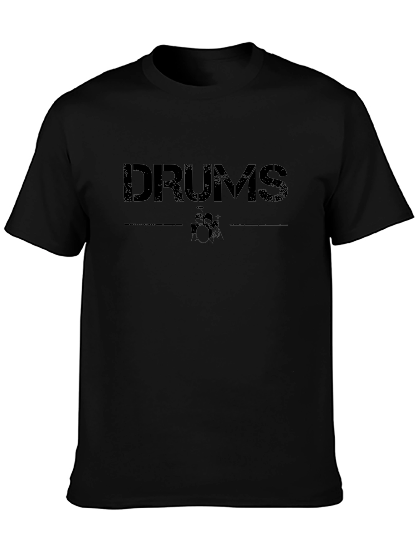 Drums Graphic Print Black T-Shirt