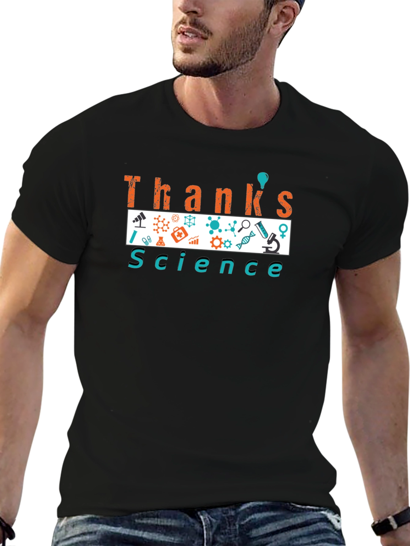 Thanks Science T-Shirt - Black Graphic Tee